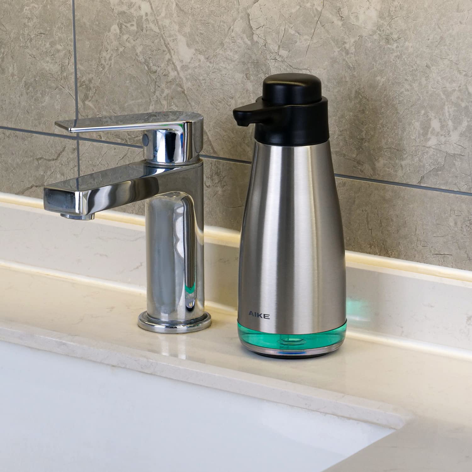 AIKE 15ounce Stainless Steel Liquid Soap Dispenser for Dish and Hand Soap