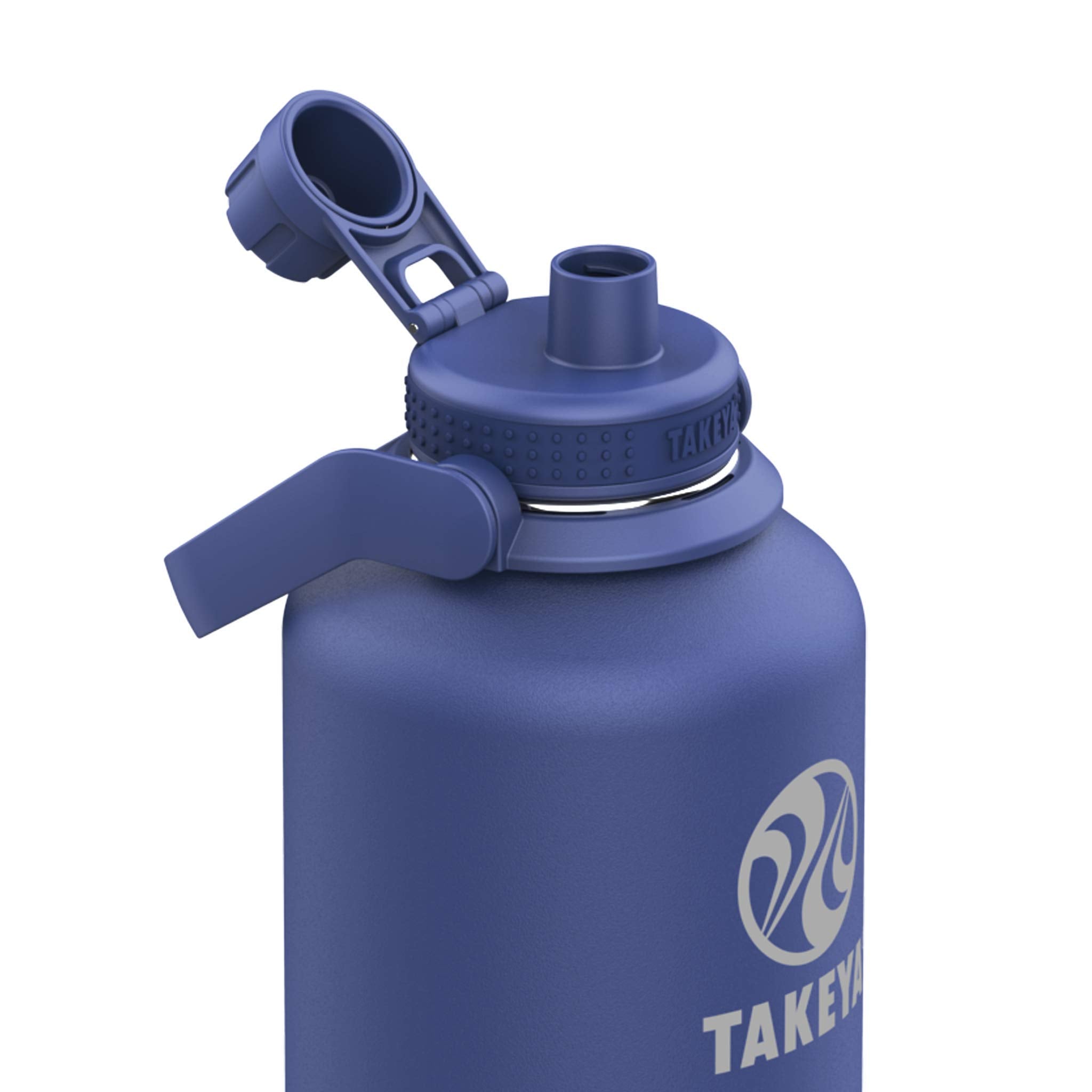 Takeya Pickleball Stainless Steel Insulated Water Bottle With Choice Of Lid And Carry Handle, 64 Ounce, Rally Blue