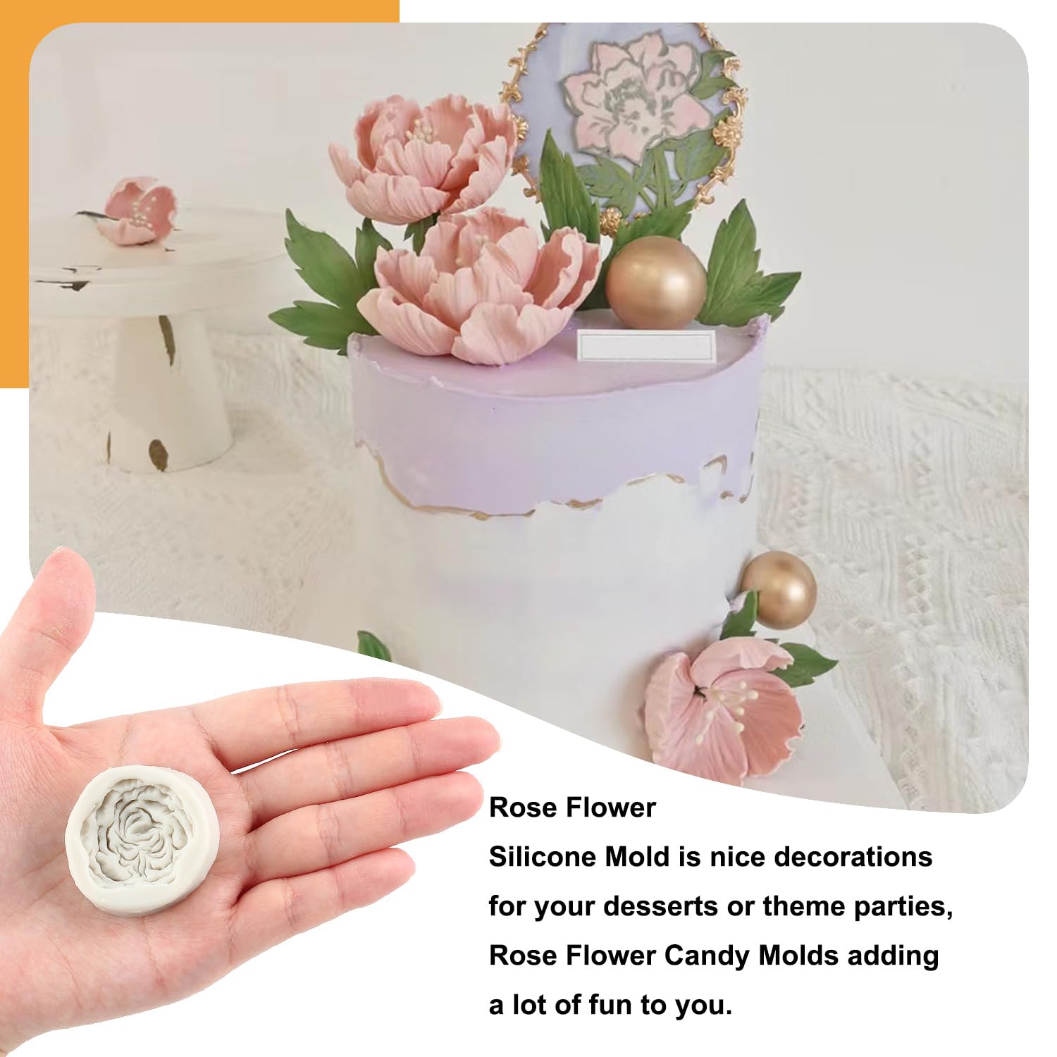 Sijiangmold Peony Flower Silicone Fondant Mold For Cupcake Topper Cake Decorating Chocolate Candy Craft Gum Paste Set Of 4