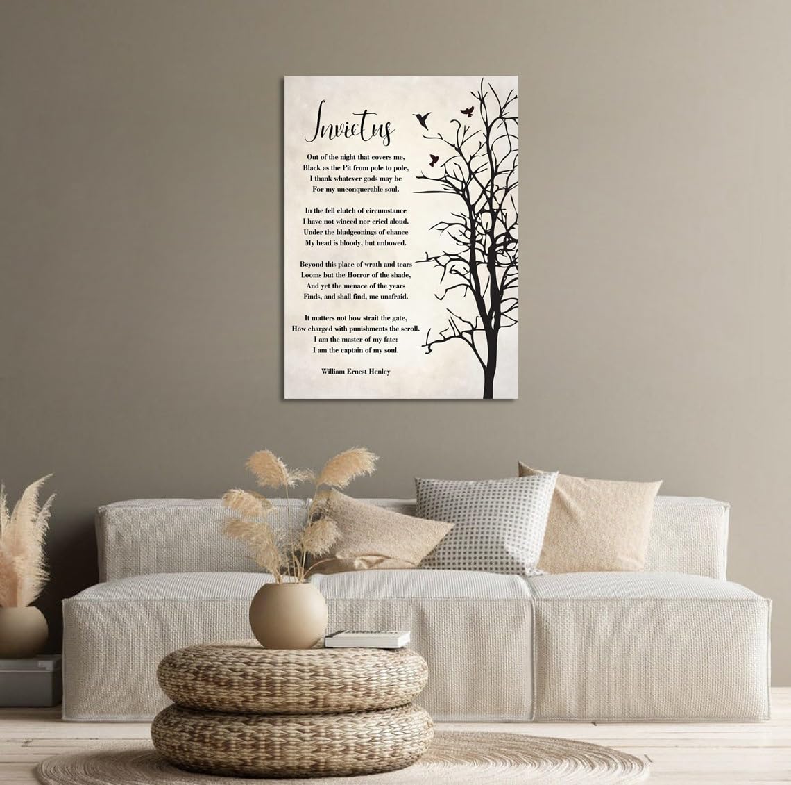 Invictus Poem Wall Art  Invictus Poem Canvas Print Wall Decor  Invictus I Am The Master Of My Fate  Inspirational Wall Art  Famo