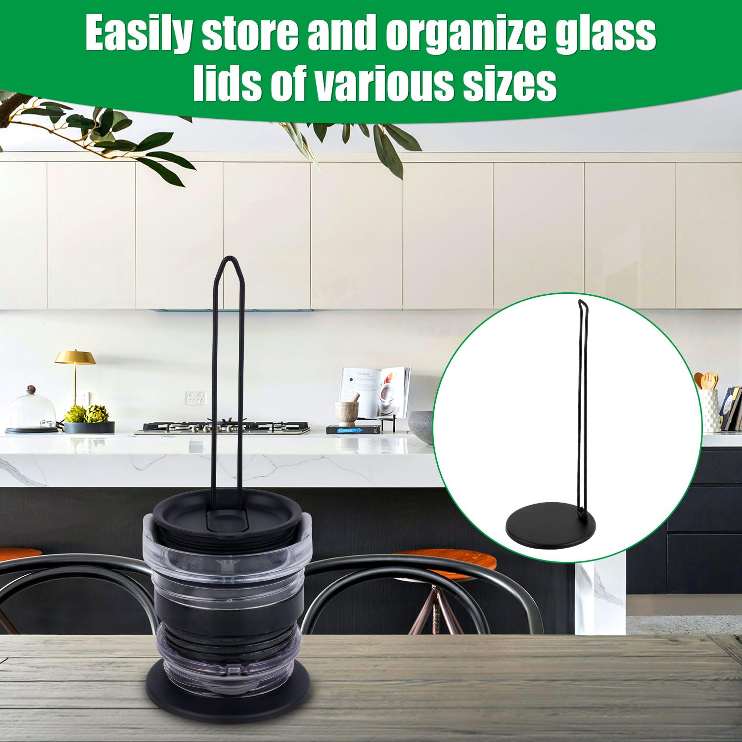 Peutier 2Pcs Tumbler Lid Organizers, Stackable Space-Saving Water Bottle Lid Rack Holder Vertical Storage Up To 14 Lids For Kitc