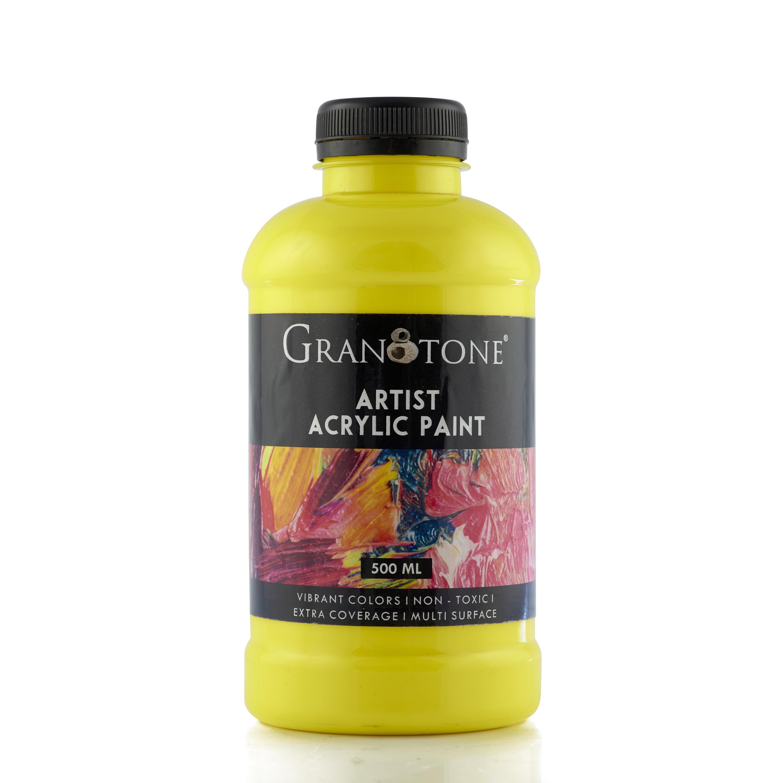 Granotone Acrylic Colour | 500 Ml (Lemon Yellow) | Rich Pigment, Non-Cracking Art & Diy Paint | Suitable For Canvas, Wood, Leath