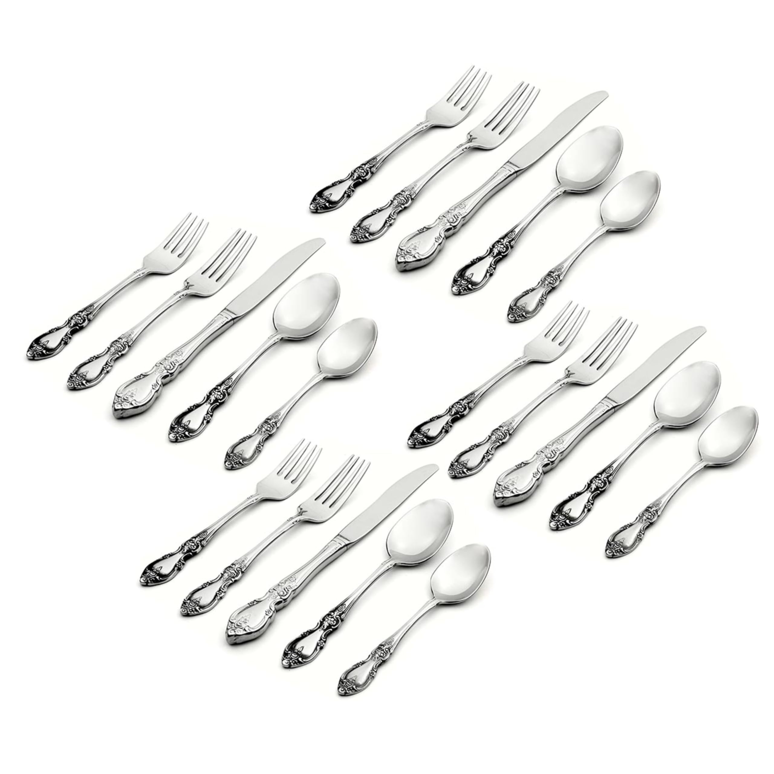 Oneida Louisiana 20 Piece Fine Flatware Set, Service For 4, 18/8 Stainless Steel