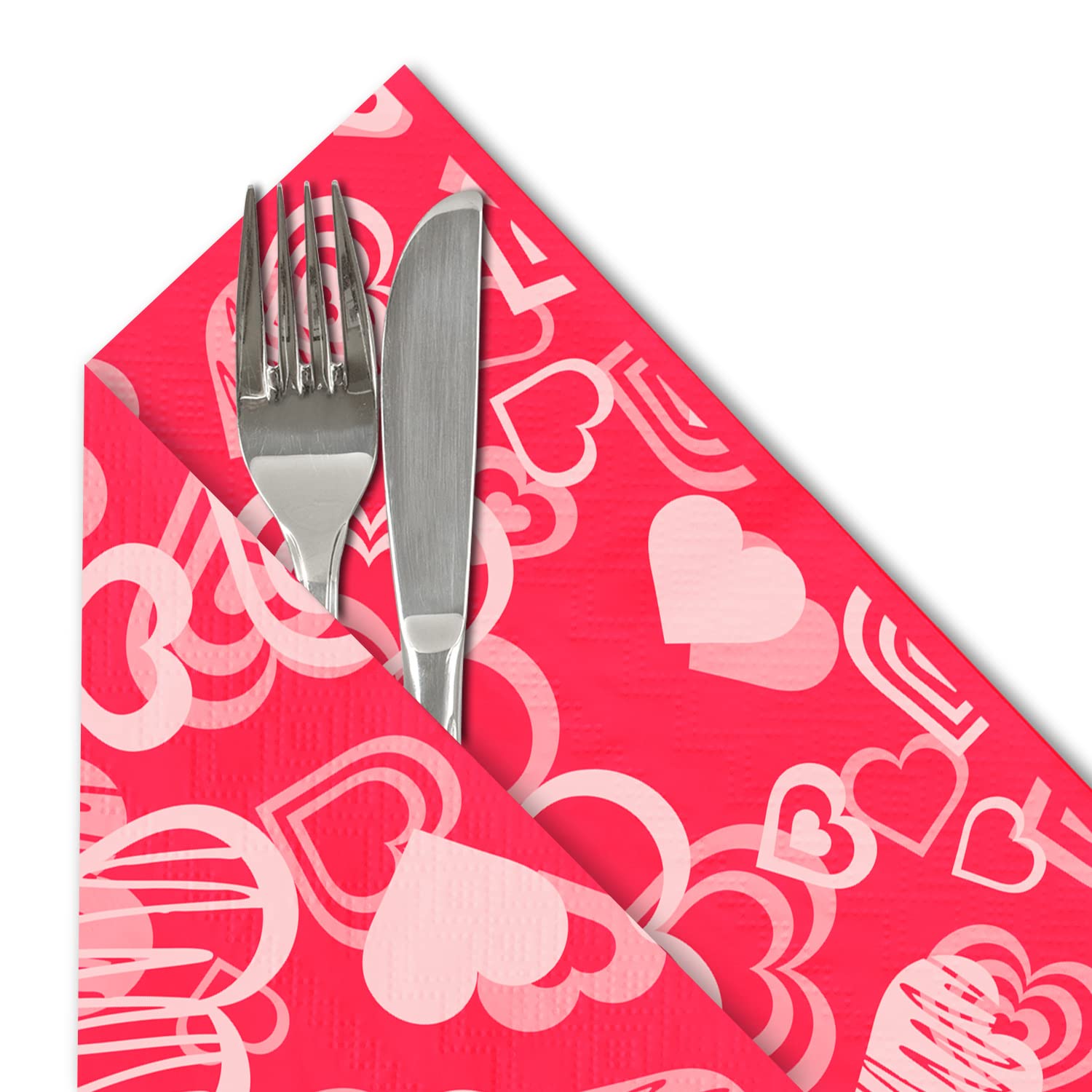 Gatherfun Valentines Day Party Disposable Napkins Heart Love Paper Napkins For Valentine'S Day, Weddings, Engagements, Anniversa