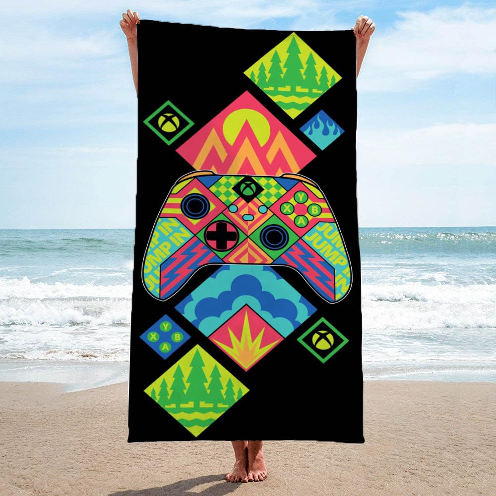 Jay Franco Xbox Kids Bath Pool Beach Towel - Super Soft & Absorbent Video Game Controller 100% Cotton Towel  Measures 28 x 58