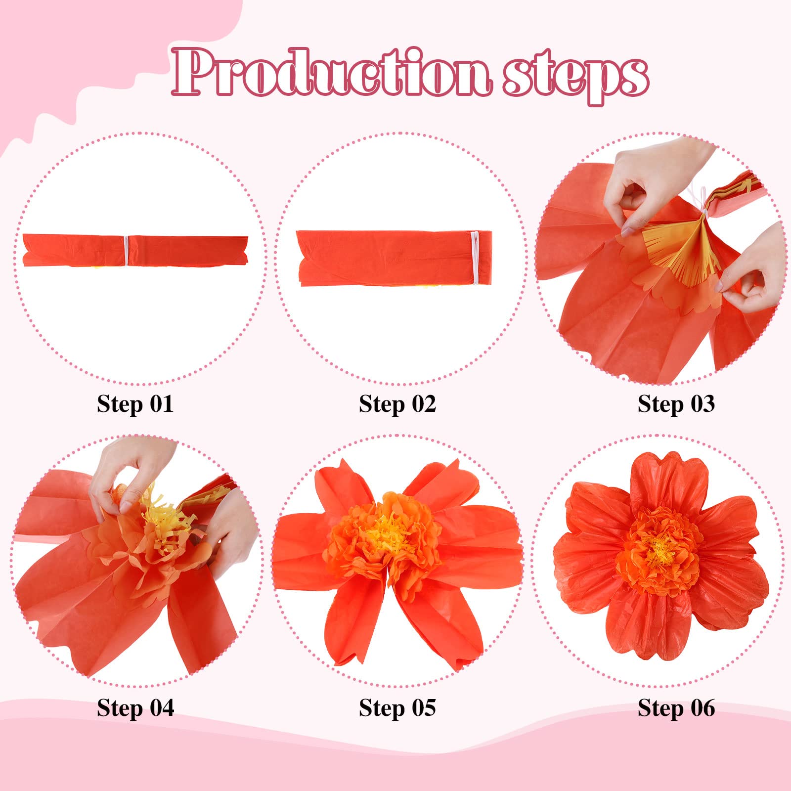 TaoBary 36 Pcs Large Colorful Tissue Paper Flowers 20 Giant Fiesta Paper Pom Poms Classroom Wall Decor Birthday Wedding Engageme