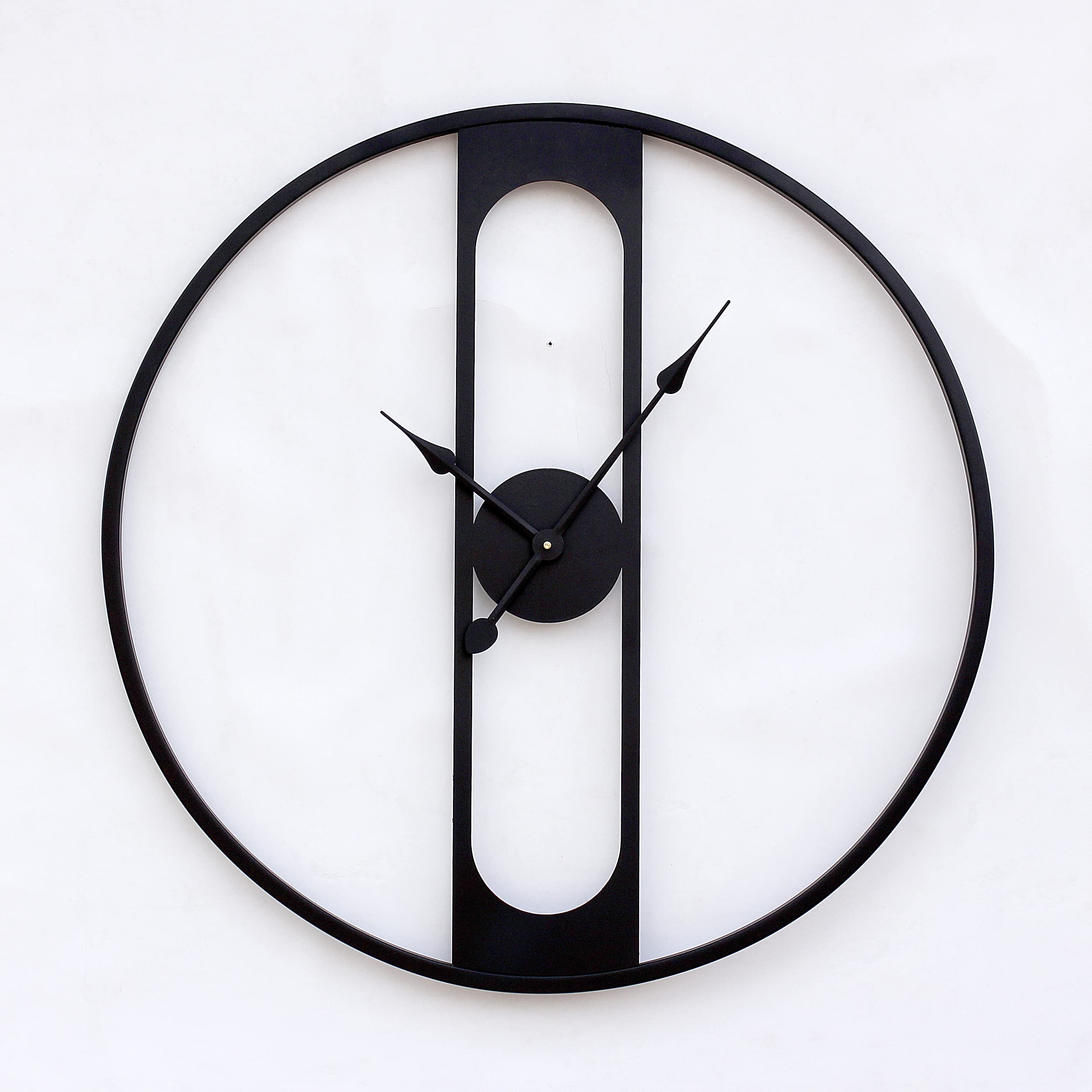 Craftter Home Decor Elegant Design Metal Analog Wall Clock | Clocks For Bedroom Living Room Hall Office Wall (24 Inch_Black)