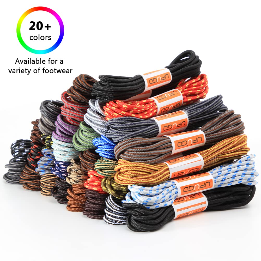 Upugo 3 Pair Boot Shoe Laces, Round Shoelaces For Athletic Running Hiking Sneakers Shoes Boot