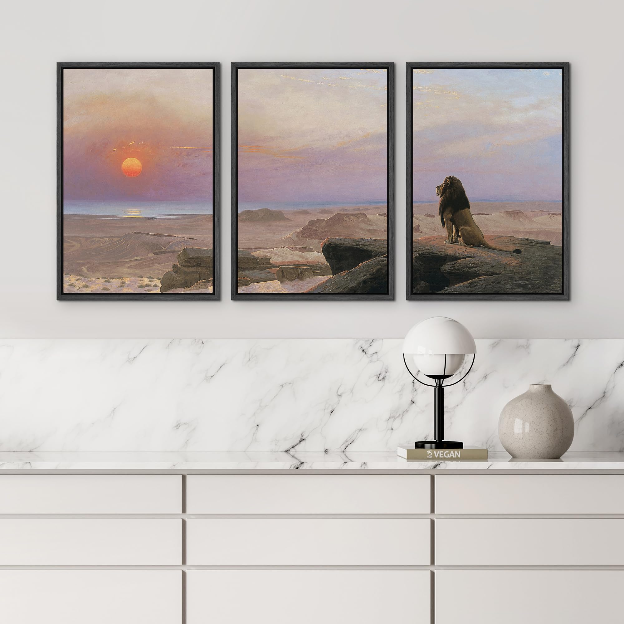 Wall26 Framed Canvas Print Wall Art Set The Two Majesties By Jean-Leon Gerome Cultural Historic Oil Painting Fine Art Reproducti
