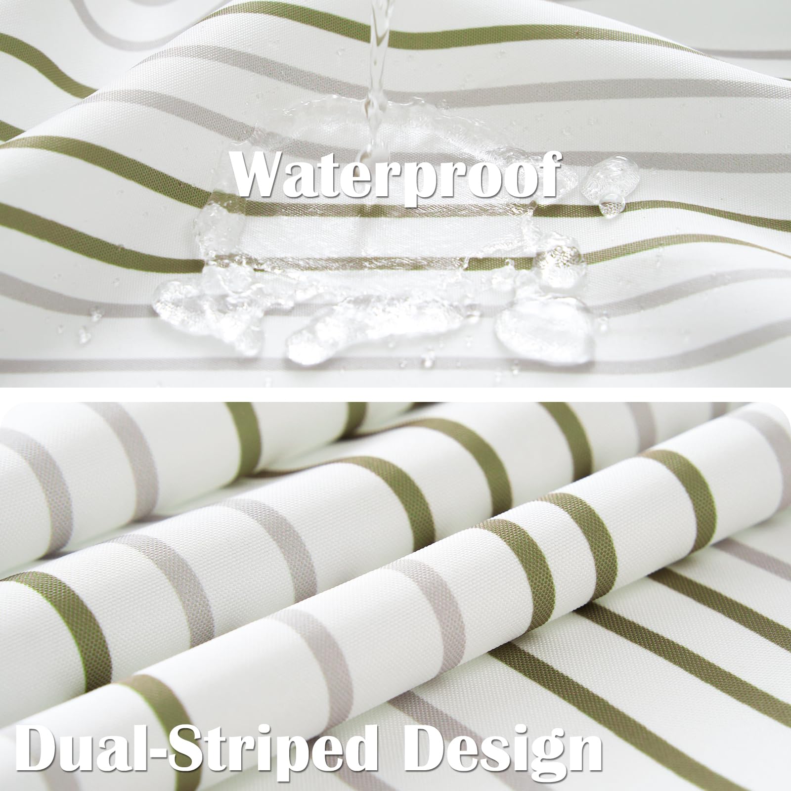 Jinchan Green Grey White Casual Striped Shower Curtain Modern Waterproof Fabric Shower Curtains For Bathroom Spa Hotel Aesthetic