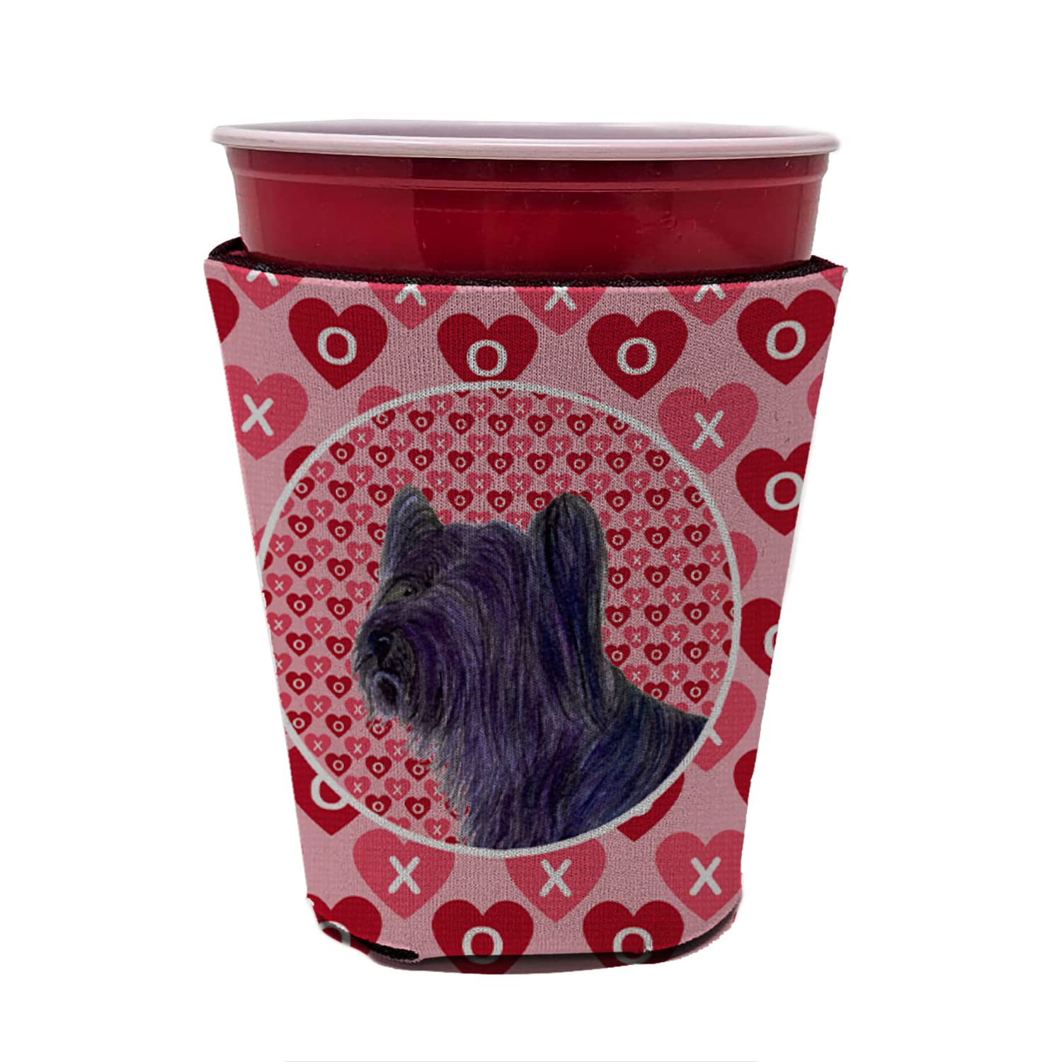 Skye Terrier  Red Solo Cup Beverage Insulator Hugger