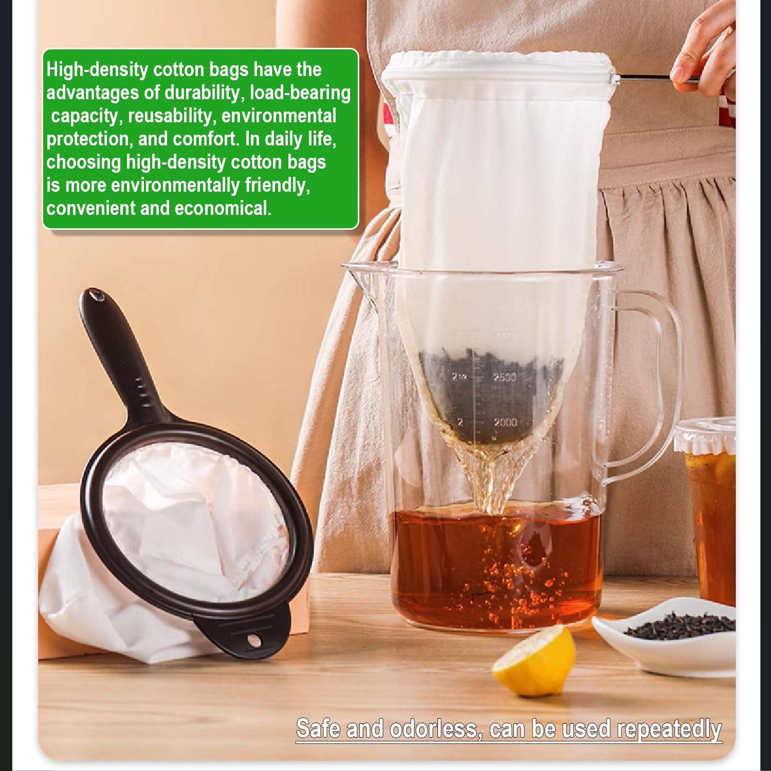 Ultra Fine Mesh Strainer Bags, Reusable 180 Mesh Steel Handle Frame For Filter Nutmilk, Coffee, Milk, Butter, Juices And Fresh C