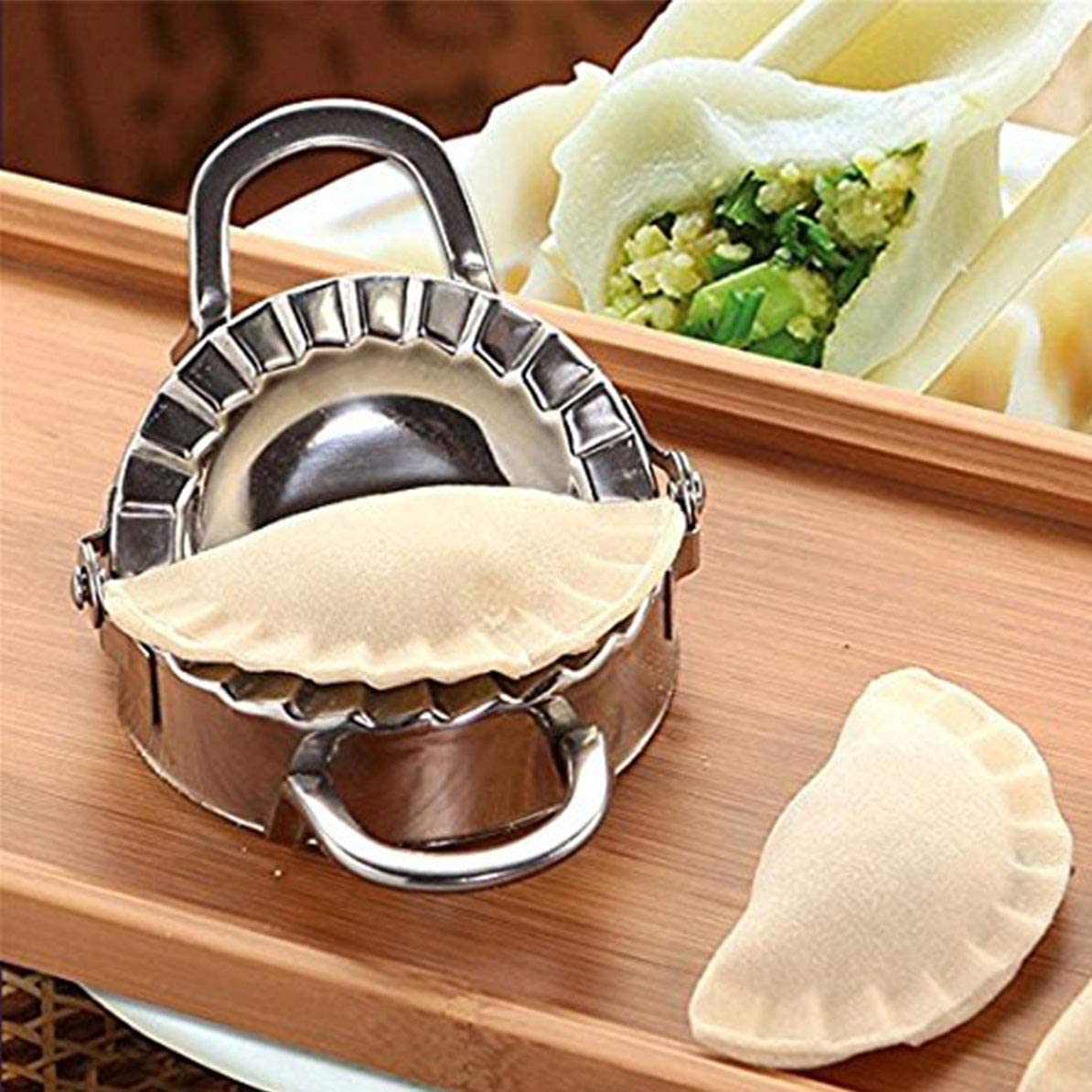 Allcana'S Stainless Steel Dumpling Maker Mold Press Set Large 3.75'' | Easily Make Dumpling, Wonton, Empanada, Pierogi, Calzone