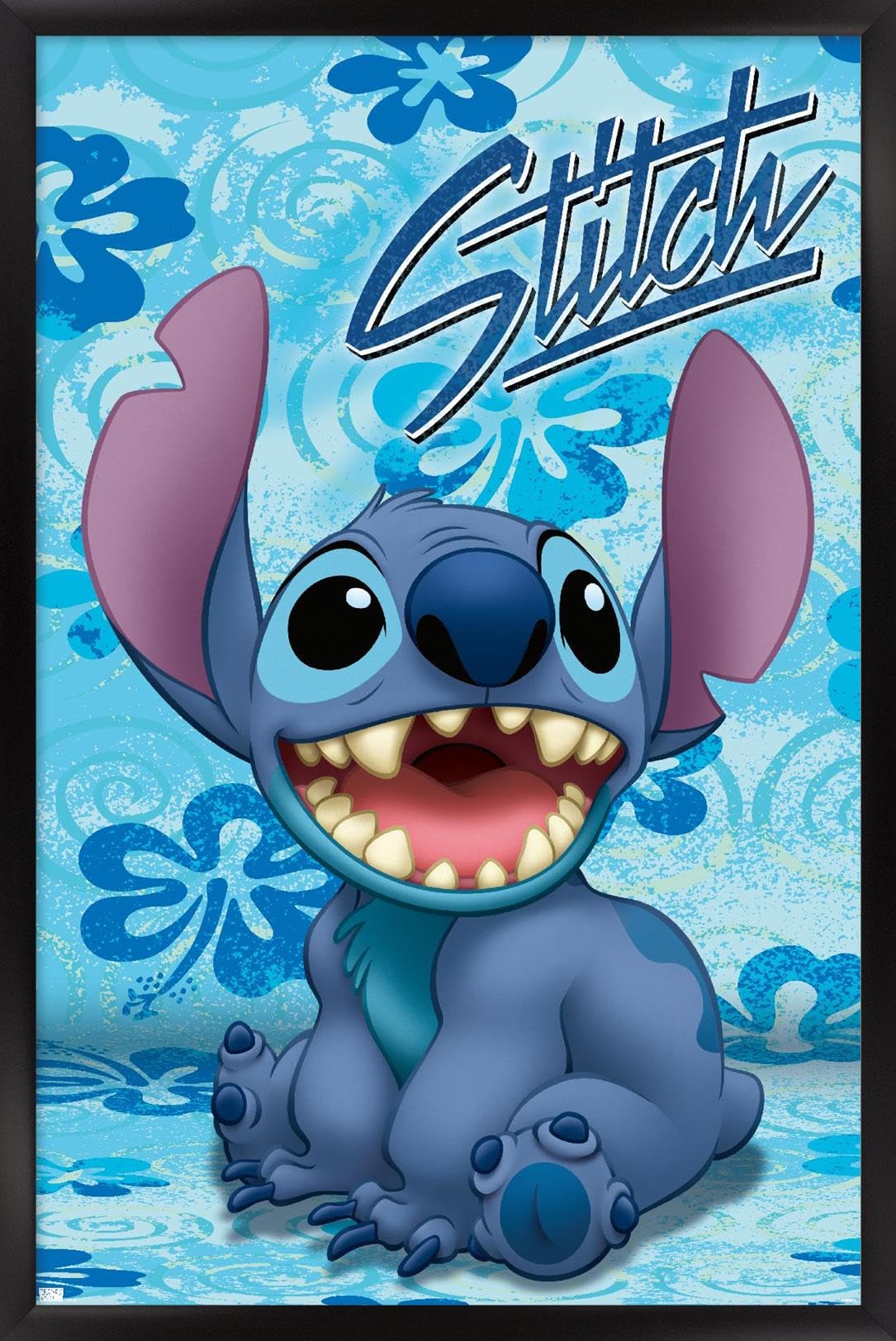 Trends International Disney Lilo And Stitch - Sitting Wall Poster, 22.37'' X 34.00'', Black Framed Version