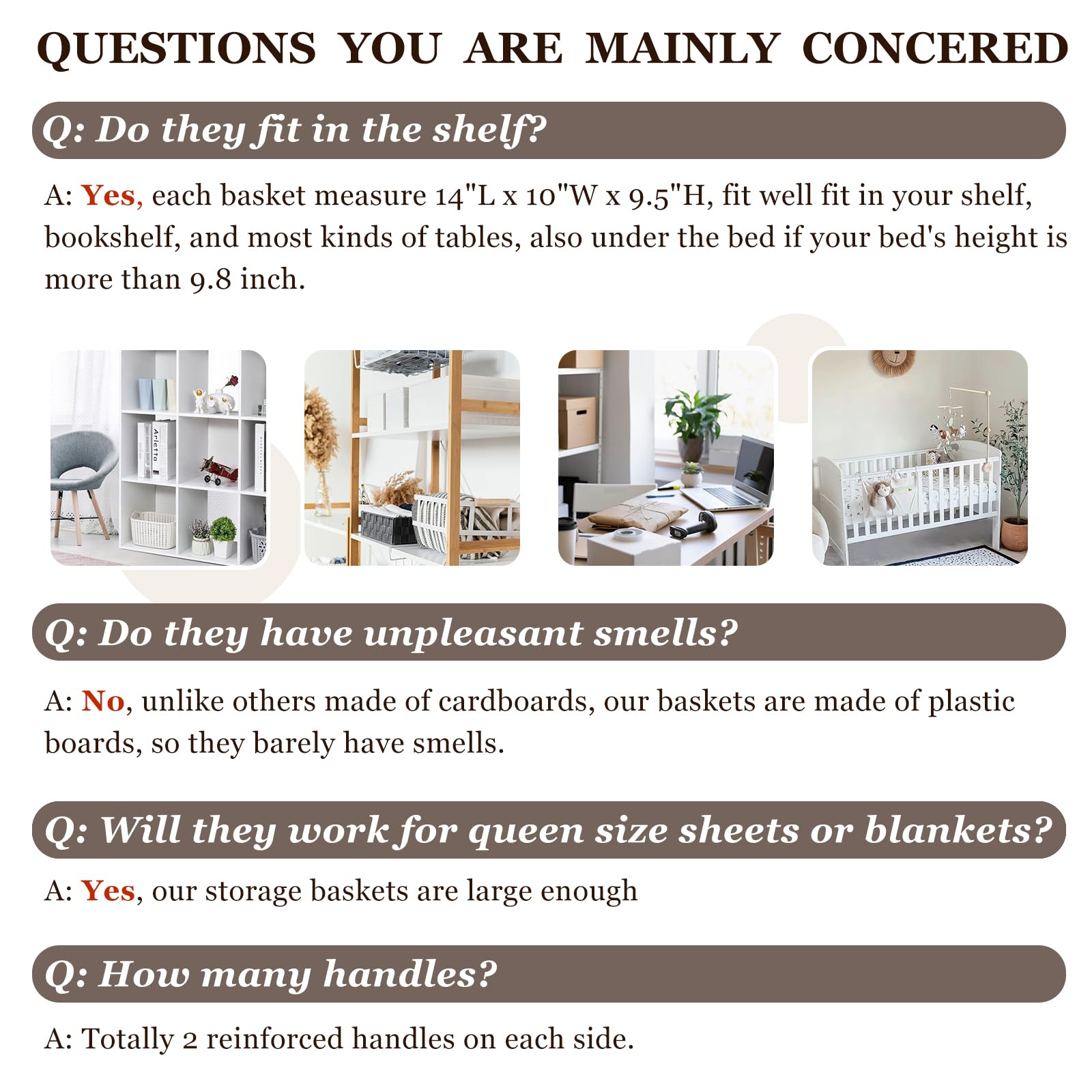 Criusia Large Storage Baskets 8 Pack Versatile Fabric Storage Bins For Closet Cabinet Wardrobe Nursery Pantry | Nursery Organize