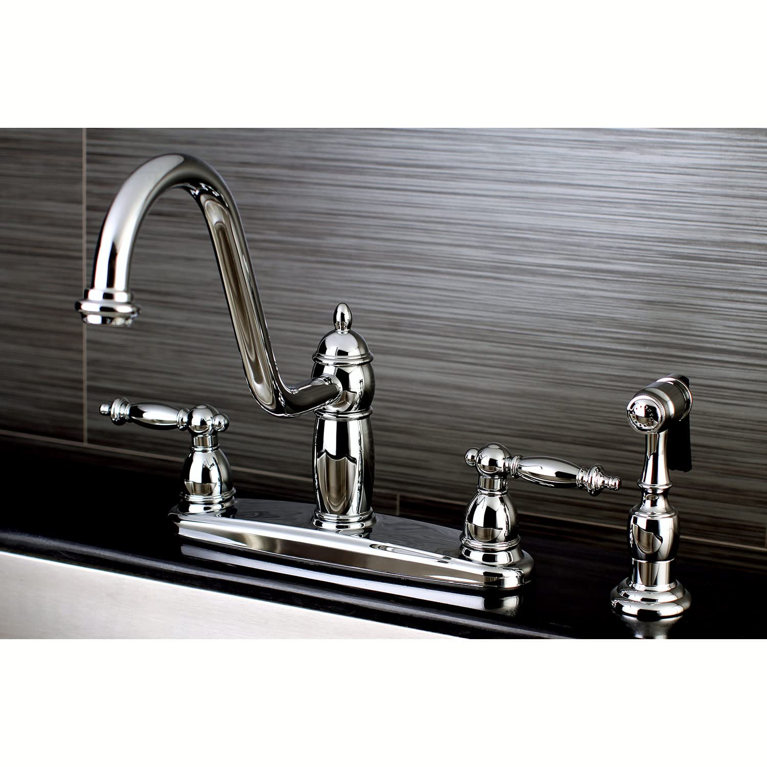 Kingston Brass Kb7118Tlbs Templeton Centerset Kitchen Faucet, Brushed Nickel