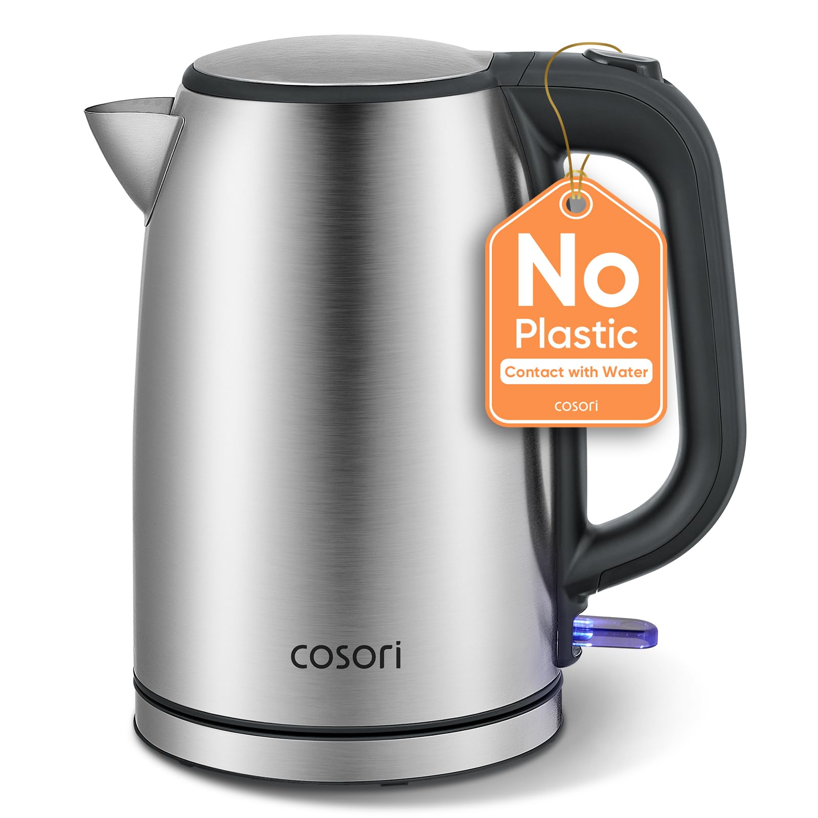 COSORI Electric Kettle, Plastic-free Interior, Lids Open at 2 Angles, Easy to Clean, Automatic Shut Off & Boil-Dry Protection, S