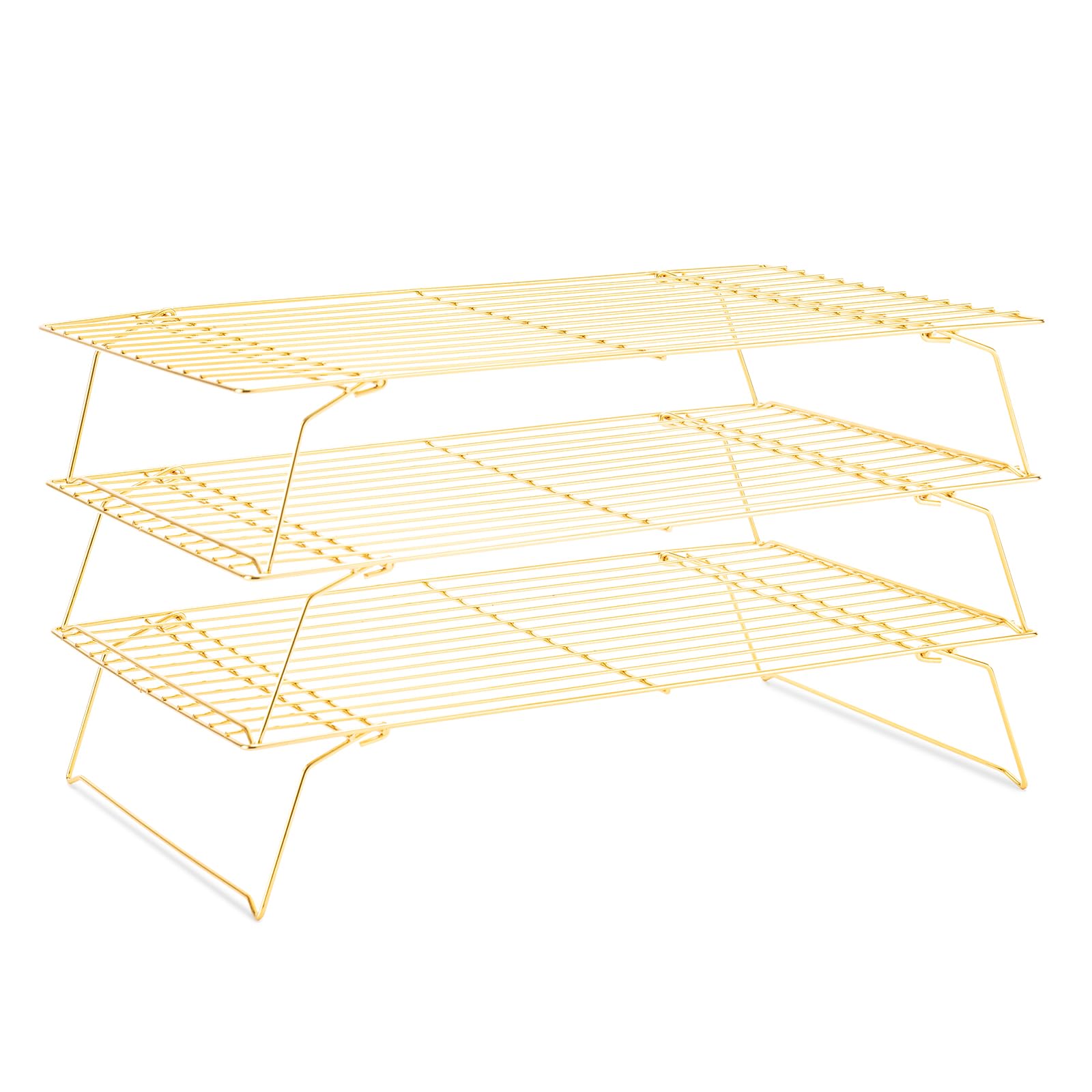 Cooling Rack For Baking 3 Tiers, 16 X 10 Cookie Cooling Wire Rack Stackable Collapsible Nonstick, Stainless Steel Baking Coo