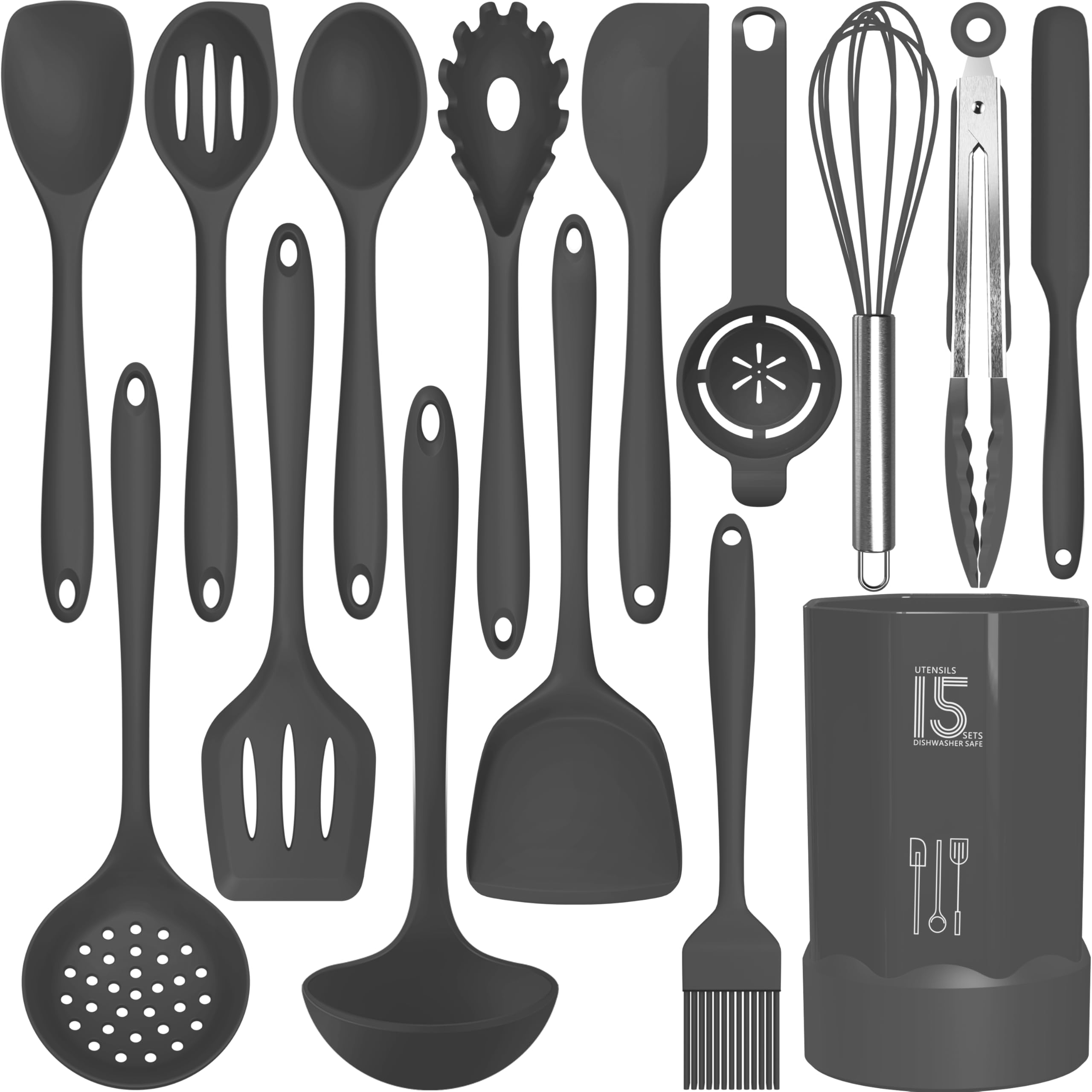 Silicone Cooking Utensils Set - 446F Heat Resistant Kitchen Utensils,Spatula Sets,Turner Tongs,Spoon,Kitchen Utensil Gadgets Too