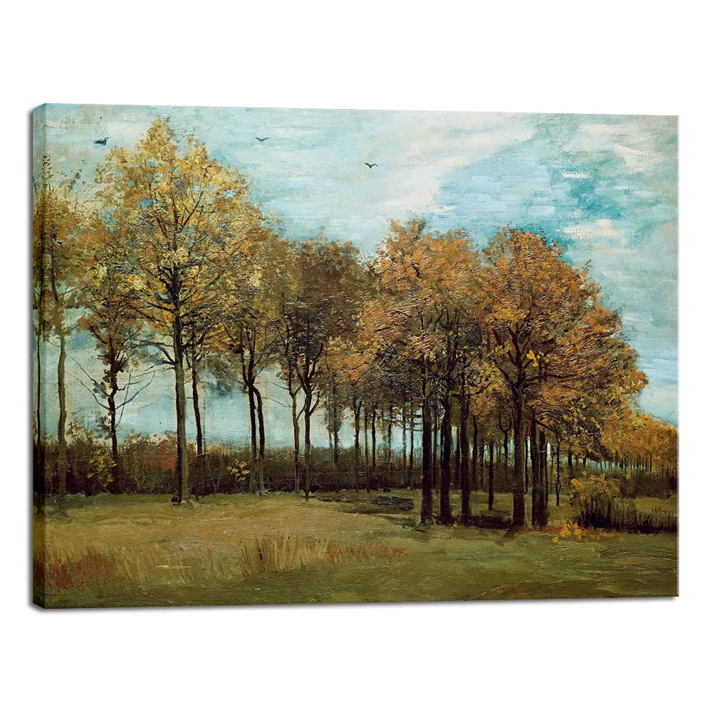 Wieco Art Autumn Landscape 1885 Canvas Prints Of Vincent Van Gogh Art Famous Paintings Reproduction Tree Forest Pictures Artwork