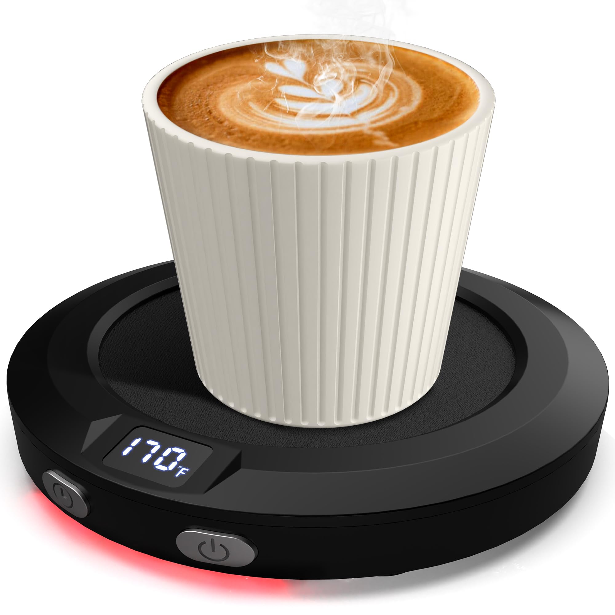 Mxmzhxu Mug Warmer, 30W Coffee Mug Warmer With 3 Temp Setting & Ambient Light, 2-12 Timer Smart Cup Warmer For Desk Candle Warme