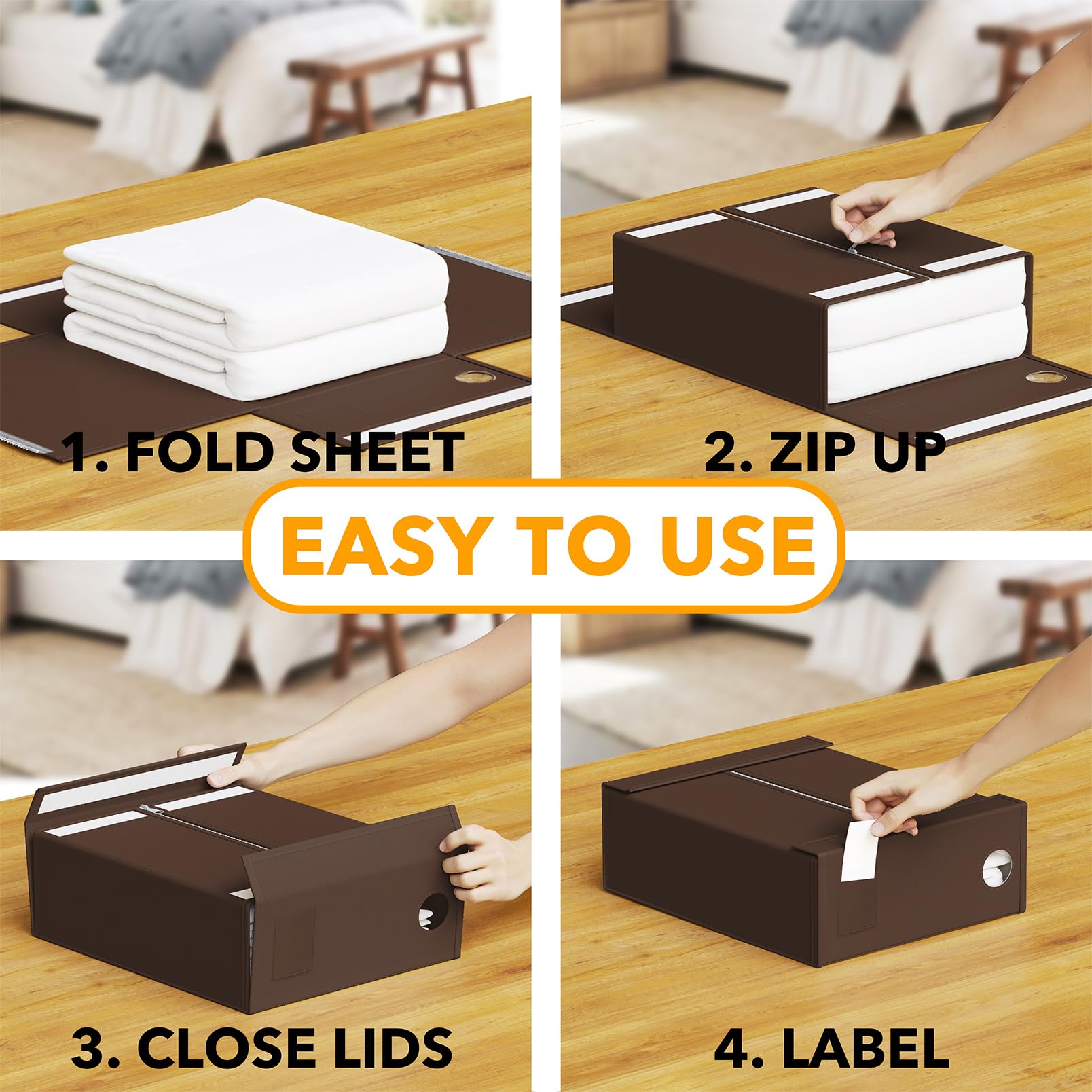 SpaceAid 12 Pack Bed Sheet Organizers and Storage, Foldable Sheet Organizer for Linen Closet, Sheets Set Folder Keeper with Wind