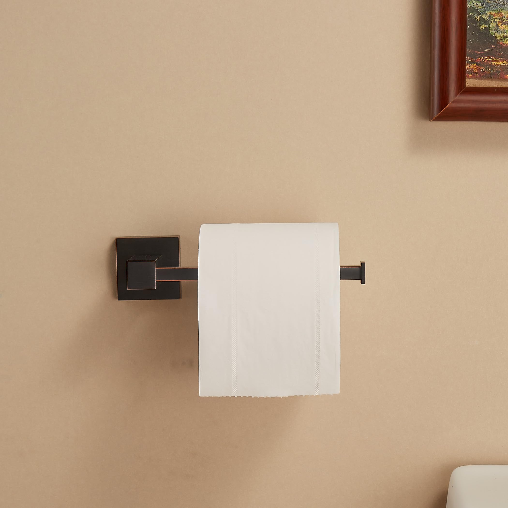 BigBig Home Bronze Toilet Paper Holder  Toilet Tissue Holder Wall Mounted  Toilet Roll Holder for Bathroom Wall Oil Rubbed Black Bathroom Hardware Set Square