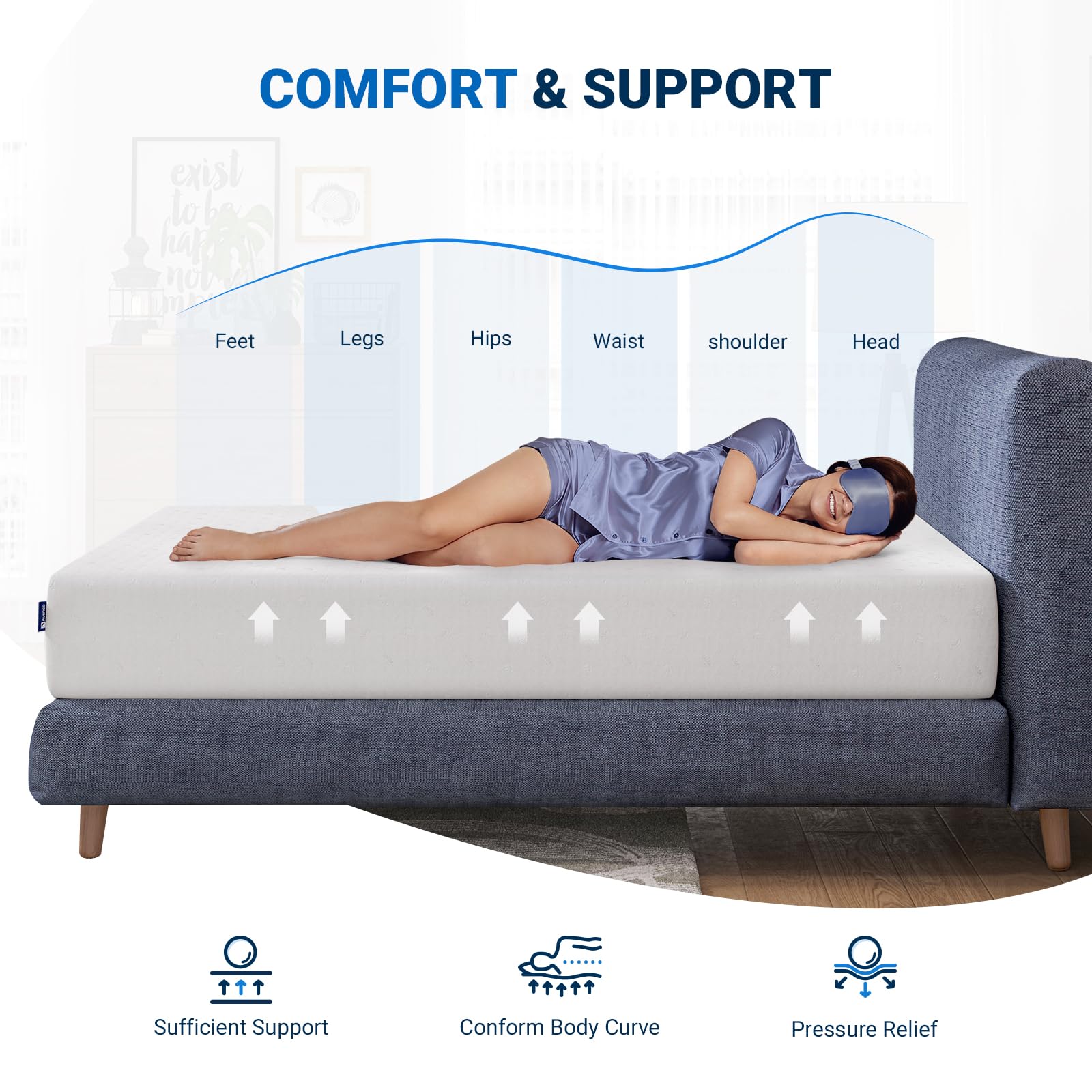 Avenco Queen Mattress, 14 Inch Queen Memory Foam Mattress In A Box For Refresh Sleep & Pressure Relief, Certipur-Us Certified Me