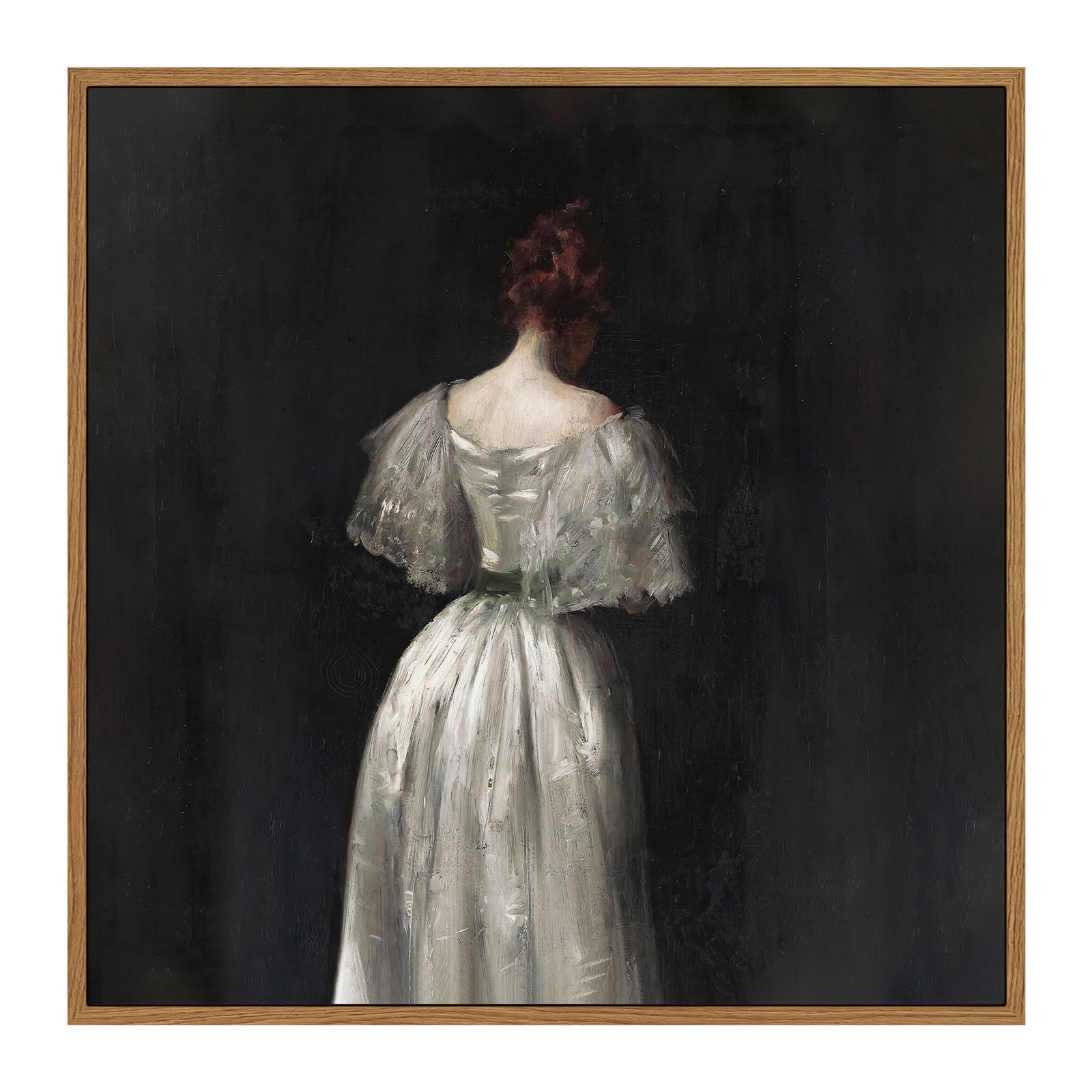 Insimsea Square Framed Canvas Wall Art, Seventeenth Century Lady Home Decor, Classical Wall Art Paintings, Desk Decor, Canvas Pr