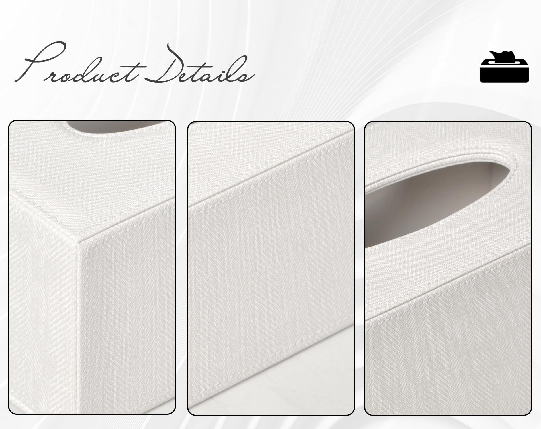 Colylan Tissue Box Cover Rectangular Tissue Box Holder For Bathroom (Beige)