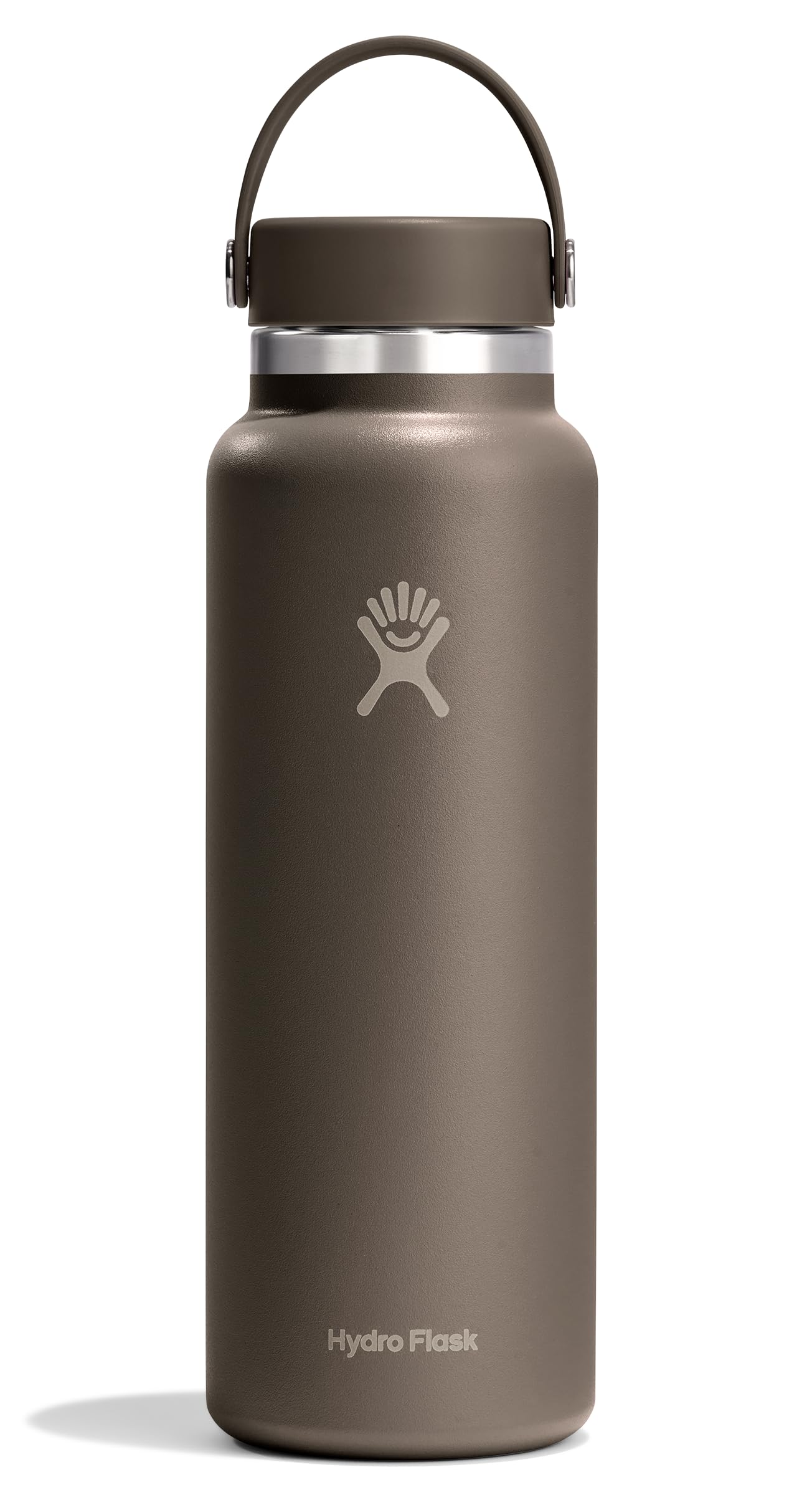 Hydro Flask Water Bottle - Insulated Stainless Steel - Wide Mouth Flex Lid, Non Spill, Leakproof and Refillable in 40 Oz Sandpip