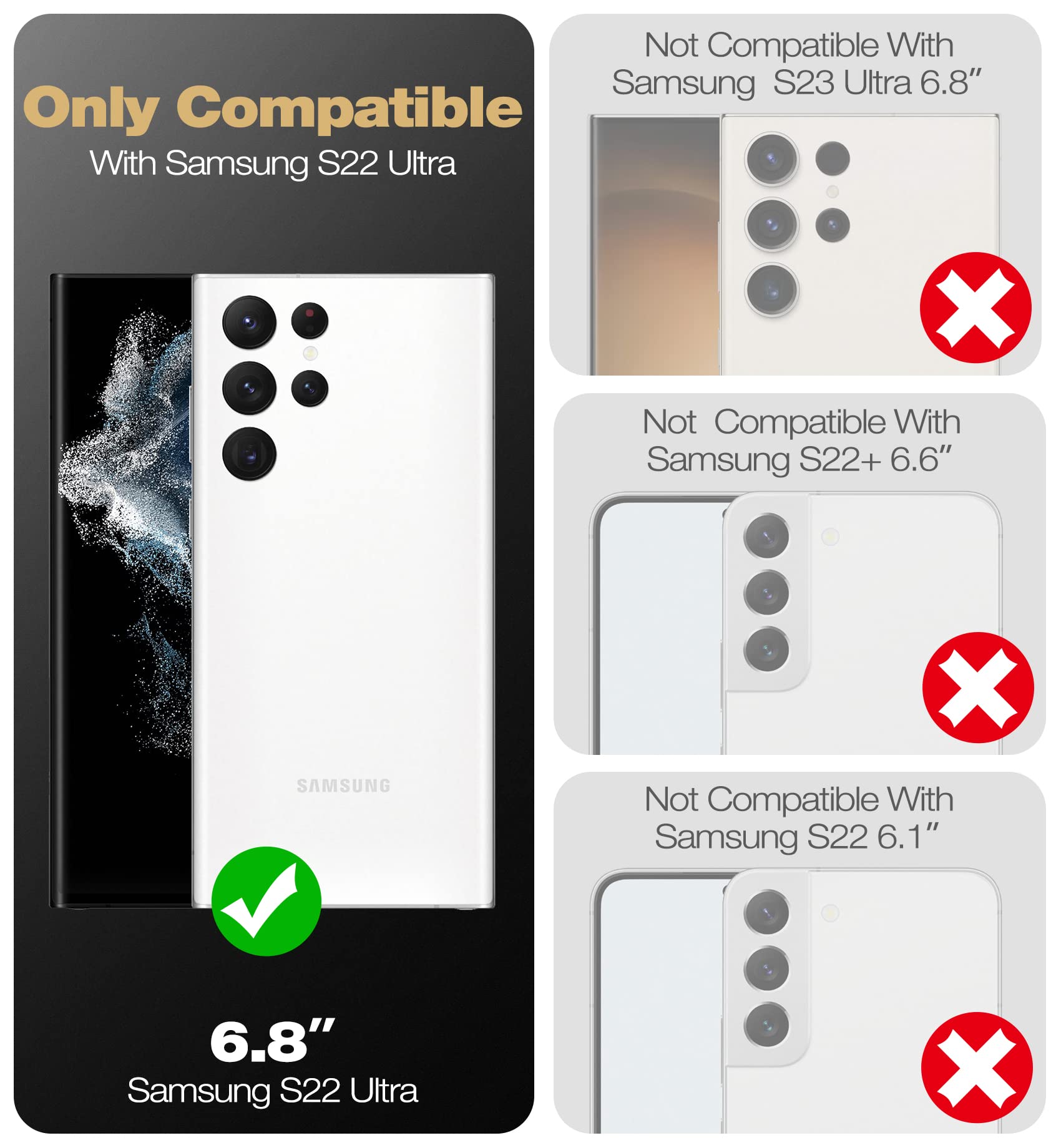 Dexnor For Samsung Galaxy S22 Ultra Case, Built In Screen Protector And Kickstand] Heavy Duty Military Grade Protection Shockpro