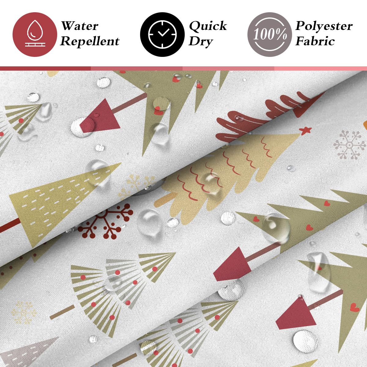 LYLYCTY Red Christmas Tree Shower Curtain,Winter Boho Shower Curtains for Bathroom Fabric Washable 72x72 Inches