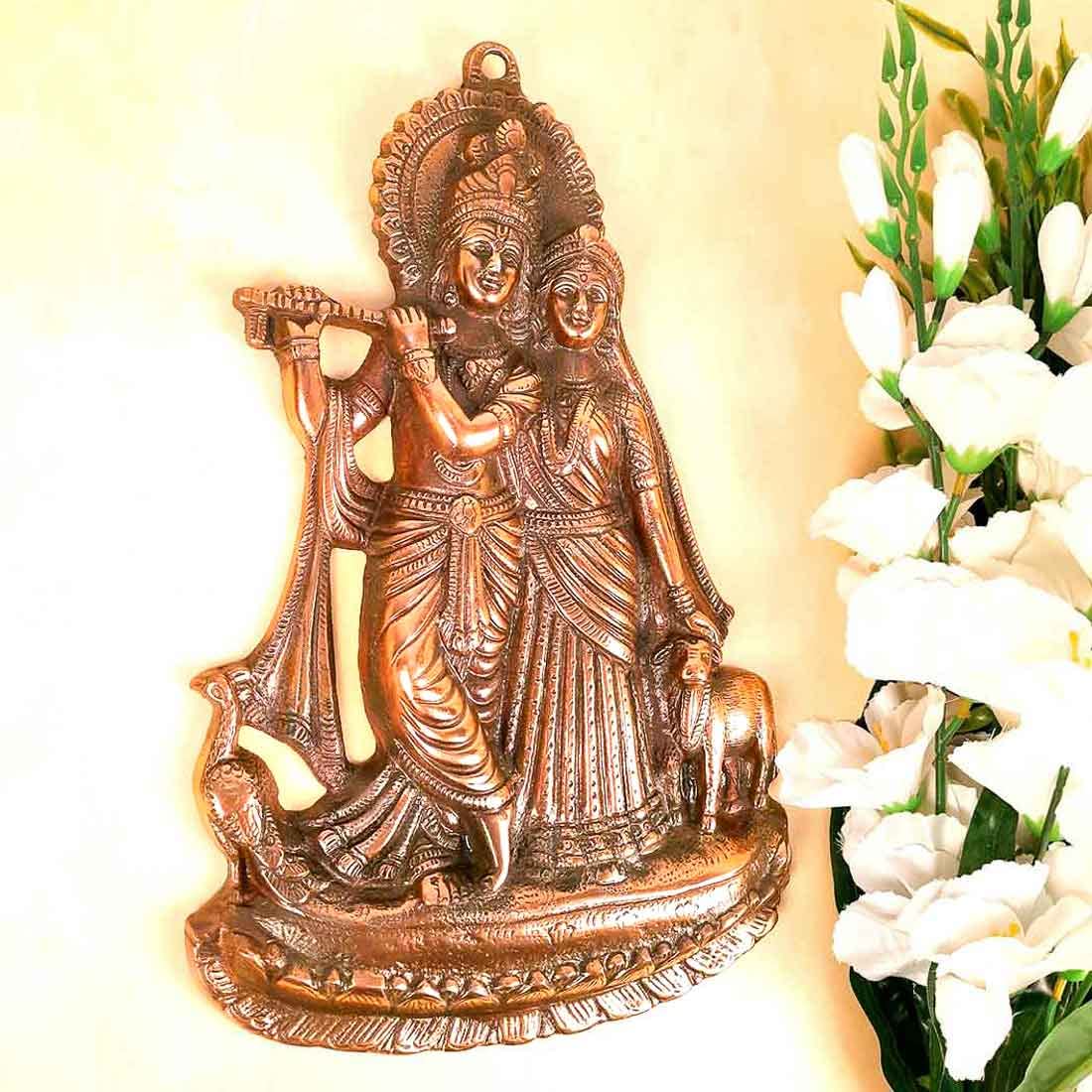 Apka Mart The Online Shop Radha Krishna Idol Wall Hanging Art | Wedding Gift for Couples - for Home, Living Room, Office, Puja,