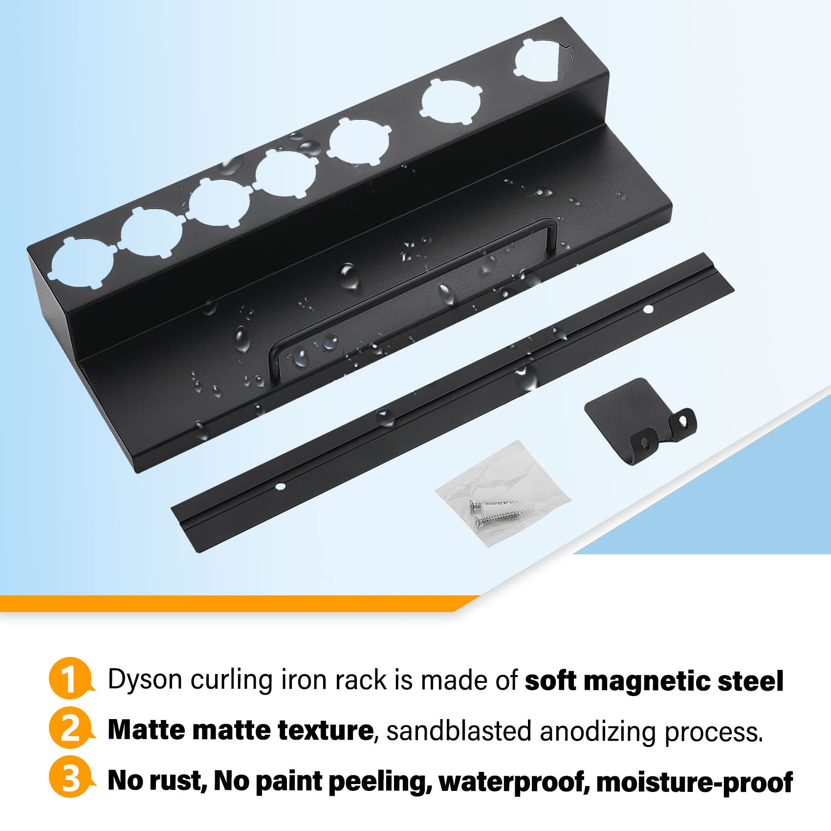 Airwrap Holder Storage Stand For Dyson Airwrap Wall Mount Curling Iron Accessories,Bathroom Organizer Holder For Airwrap,No Dril