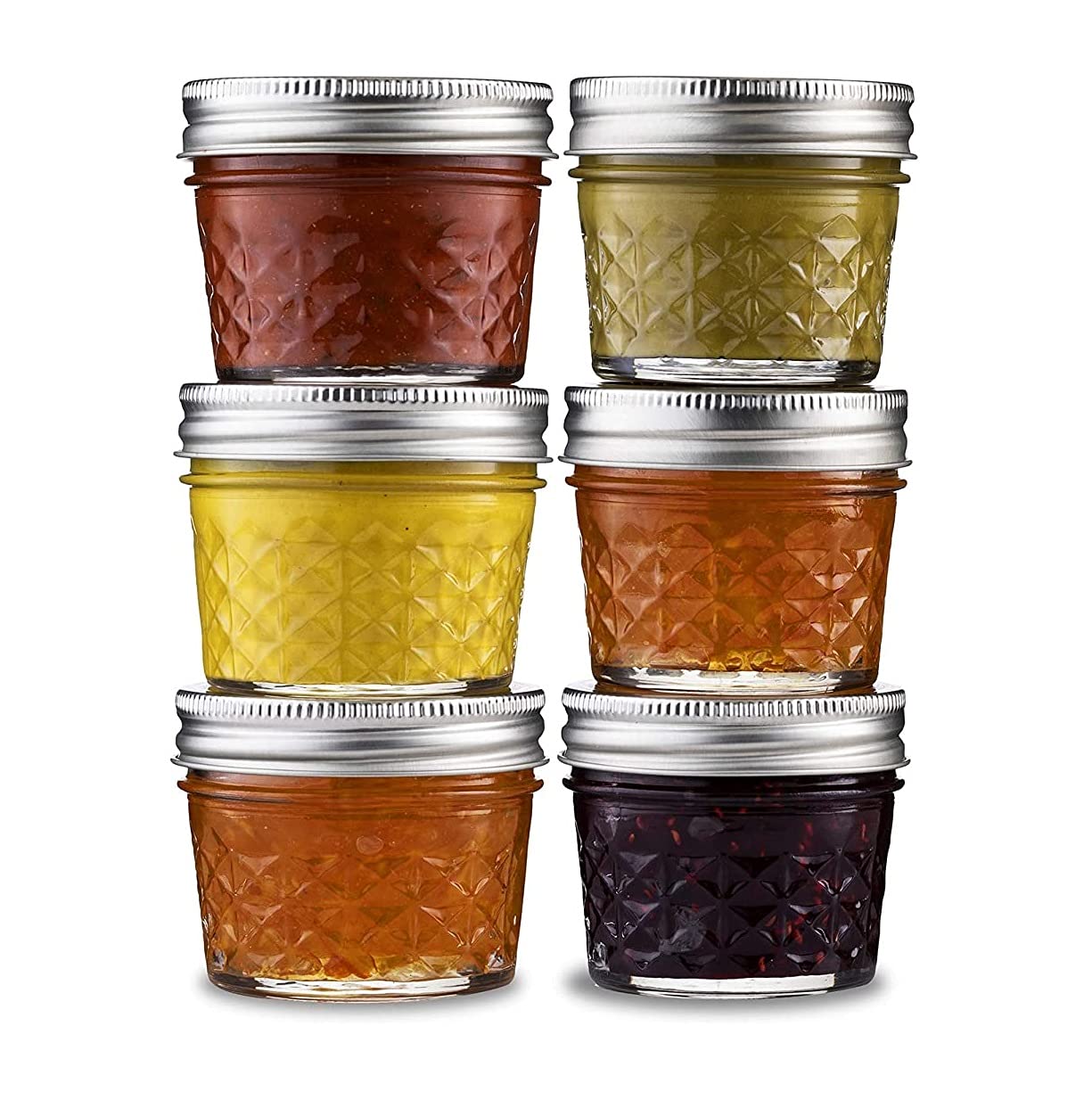Star Work  Glass Jars For Kitchen Kitchen Dried Masla Storage Jar,Honey Jar,Jar And Container,Spice Masala Jar Pack Of 6 (100 M