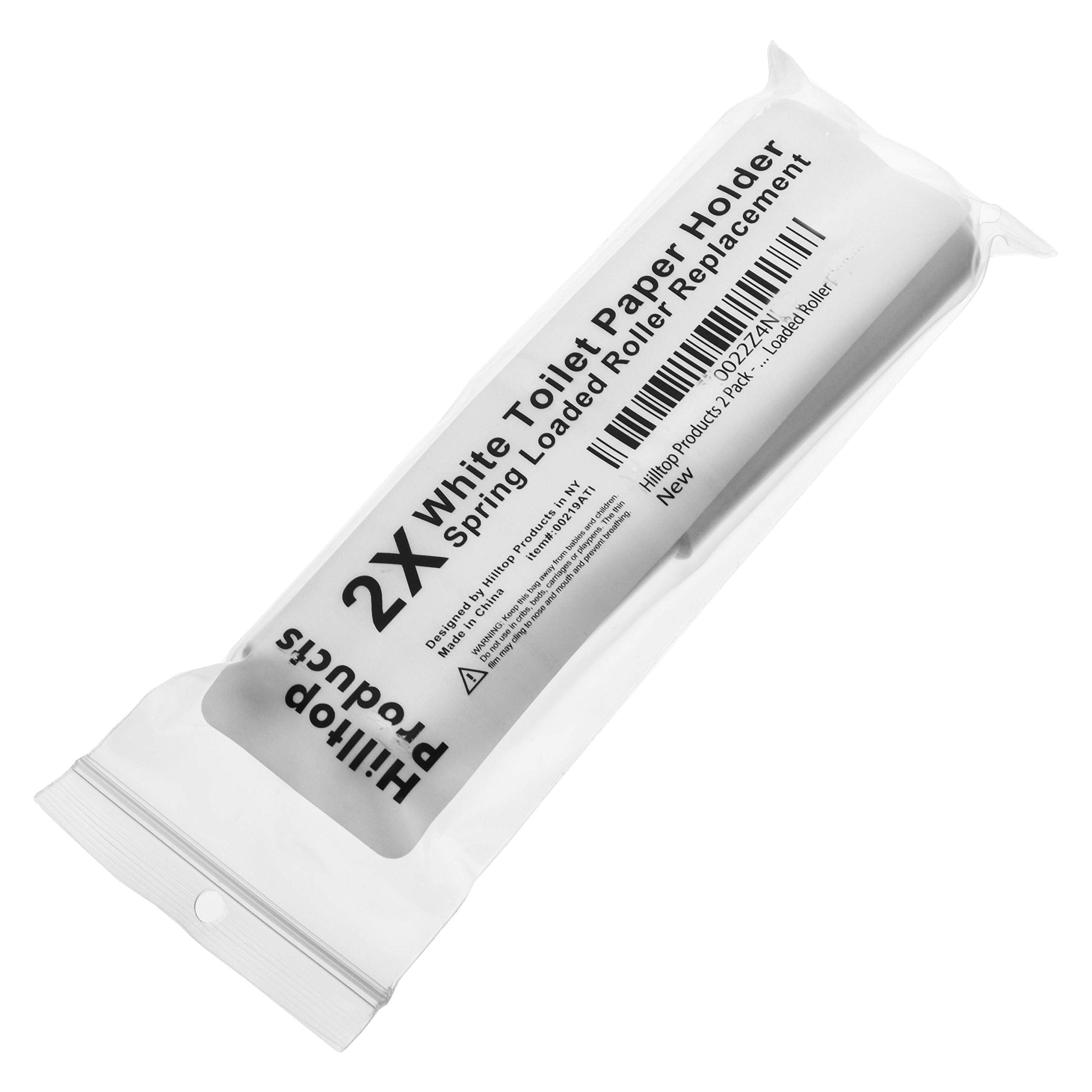2 Pack - 6-1/4'' White Toilet Paper Holder Spring Loaded Roller Replacement (A-2615)