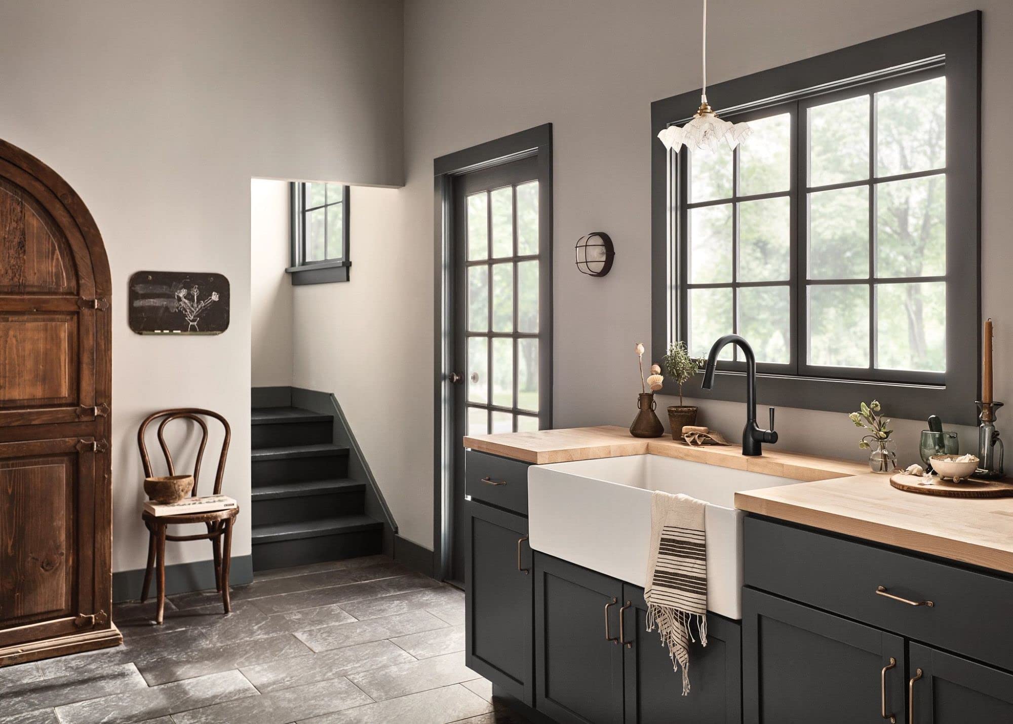 Moen Adler Matte Black One-Handle High Arc Kitchen Sink Faucet With Power Clean, Modern Kitchen Faucet With Pull Down Sprayer, 8