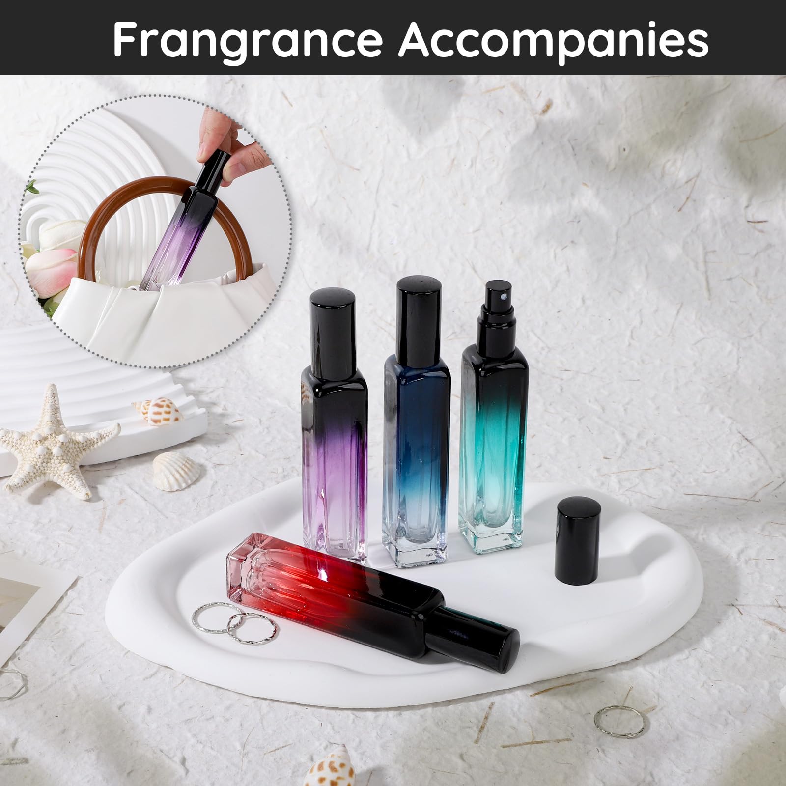Segbeauty 8 Packs 0.5 Oz Perfume Spray Bottle, 15Ml Glass Refillable Travel Contanier, Empty Atomizer Sprayer Bottles Cologne At