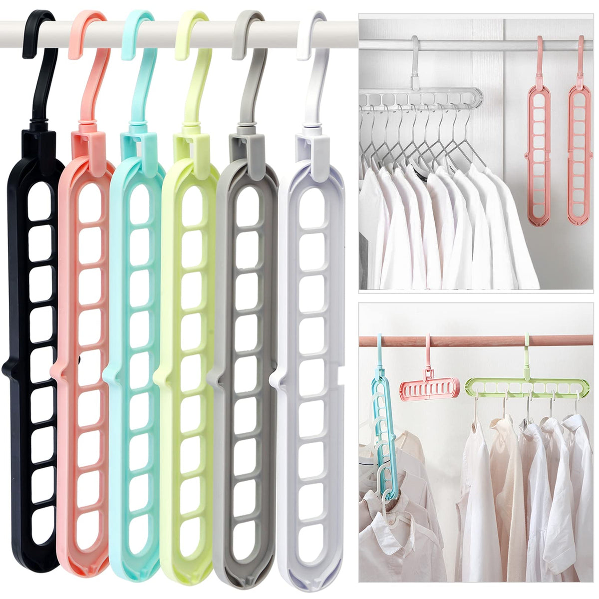 Heyhouse Closet Organizers And Storage,College Dorm Room Essentials,Pack Of 6 Multifunctional Organizer Magic Space Saving Hange