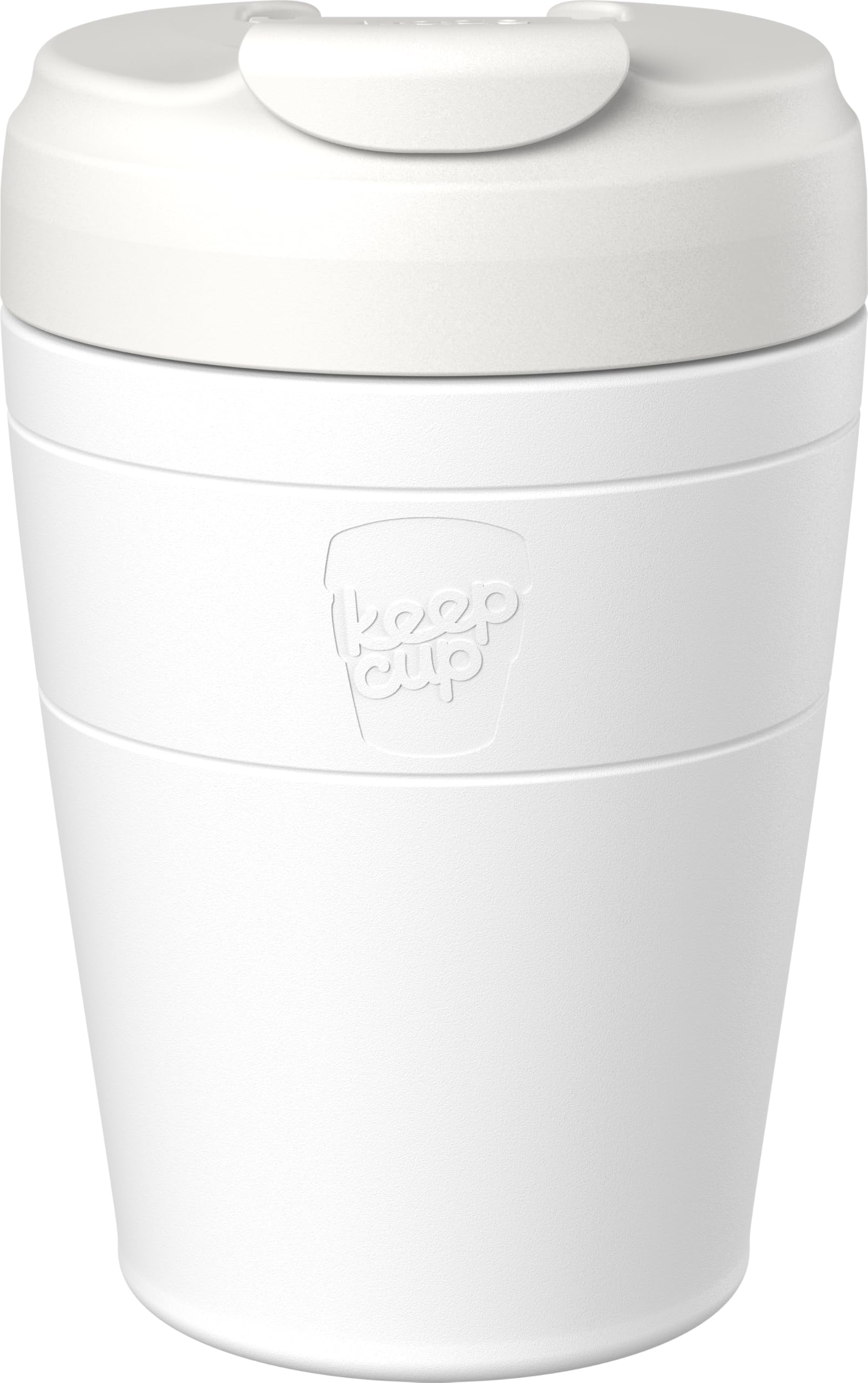 KeepCup Commuter Insulated Travel Mug, 12 oz Stainless Steel Coffee Tumbler with Leakproof Flip Lid, Bone White