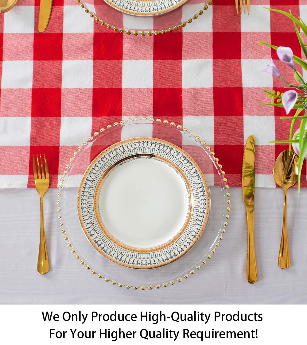 Buffalo Check Table Runner 13 ' 'X108 ' ' Red And White Cotton Checkered Table Runner Buffalo Plaid Table Cover For Family Dinne