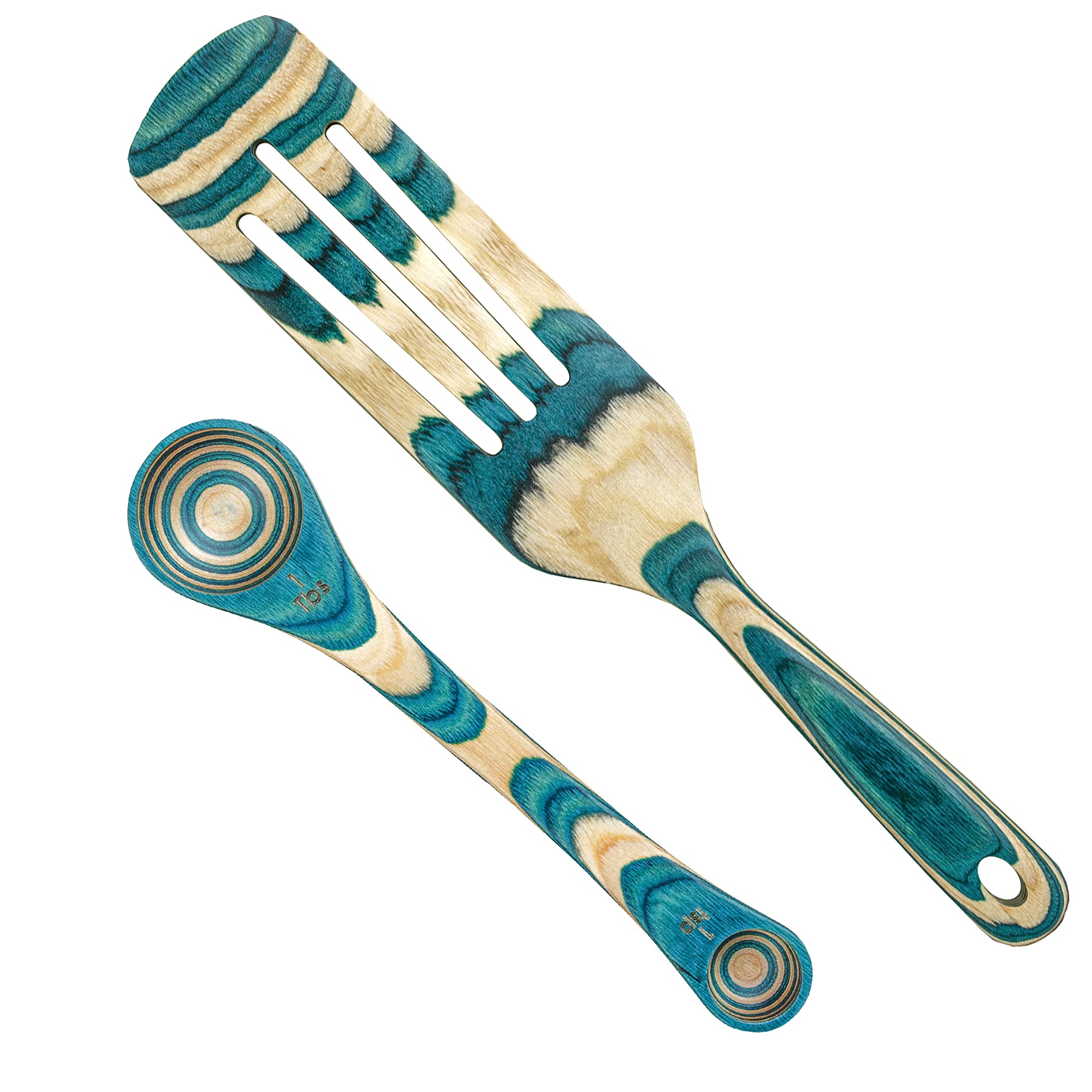 Baltique Mykonos Collection 2 Piece Cooking Utensil Set, Spurtle & Measuring Spoon