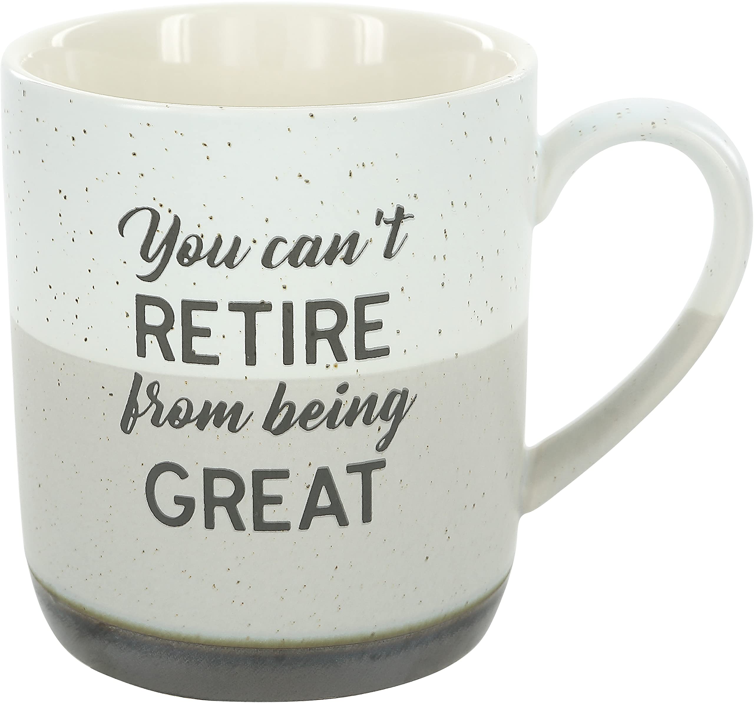 Pavilion Gift Company Retire From Being-15Oz Speckled Stoneware Coffee Cup Mug, 15 Oz, Beige