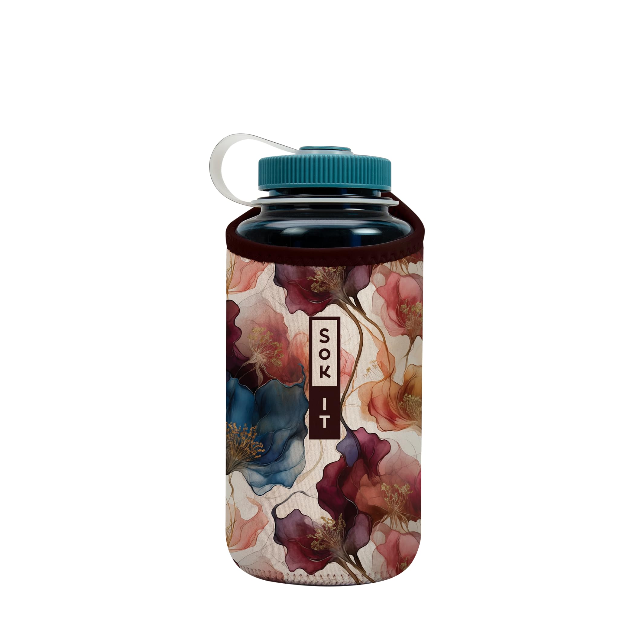 Sok It BotlSok Water Bottle Sleeve Insulated Neoprene Cover (Watercolor Whisper, Fits 32oz Nalgene)