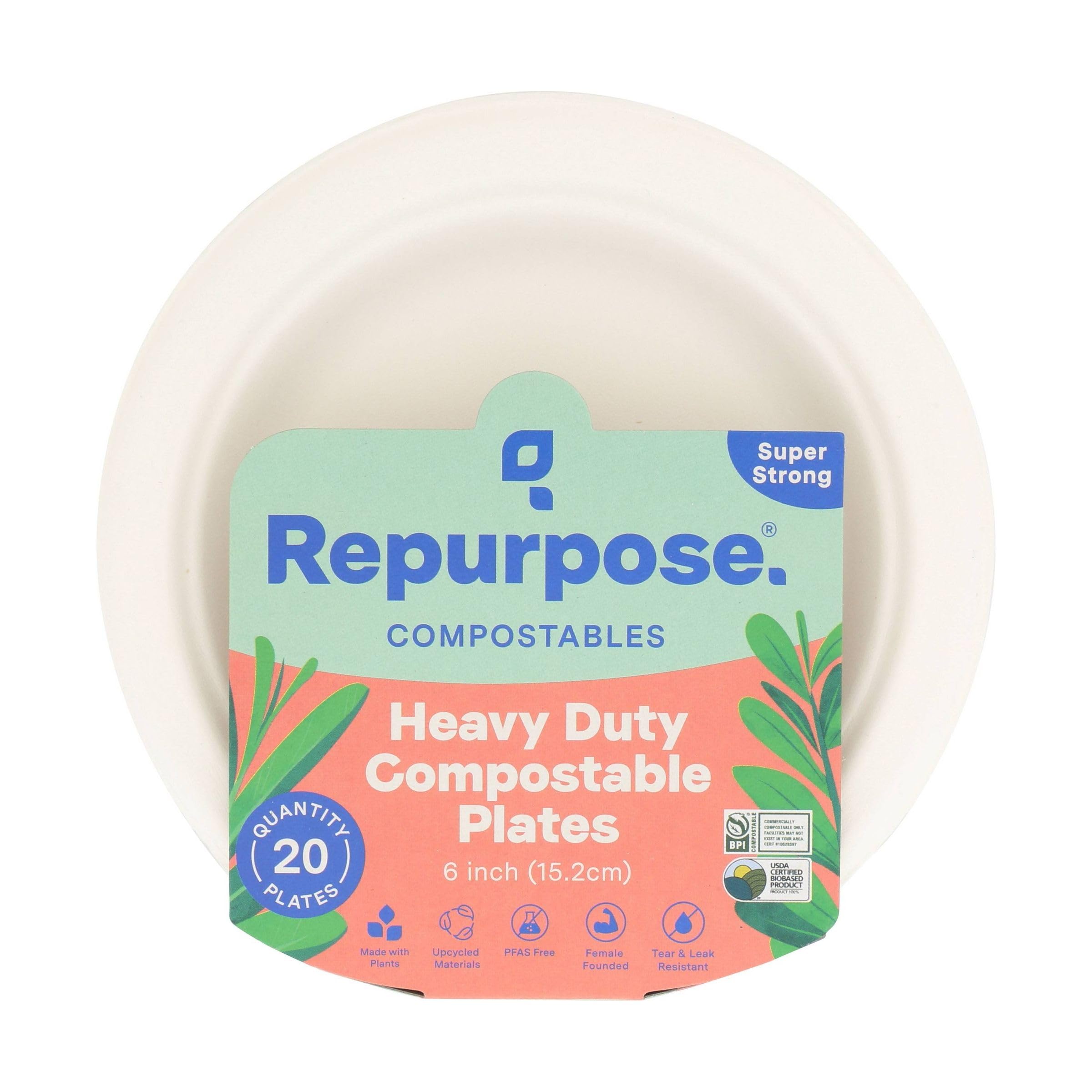 Repurpose, 6'' Eco-Dessert Plates, 20 Count