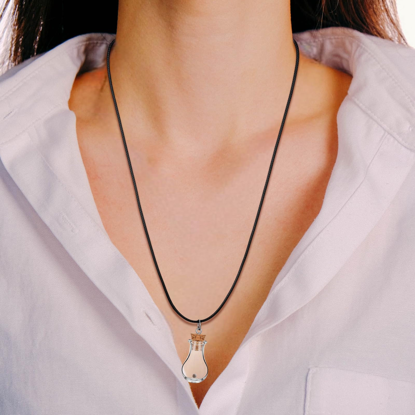 Teenyyou 50/100 Set Mustard Seed Faith Necklace Christian Gifts for Woman DIY 0.5ml Mini Glass Jars Craft Necklace with Christia