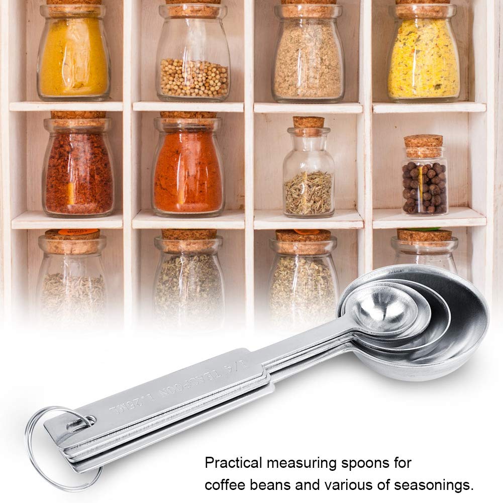 Stainless Steel Measuring Spoons Set Of 4 Piece Including 1/10 Tsp, 1/2 Tsp, 1 Tsp, 1 Tbsp For Measuring Dry And Liquid Ingredie