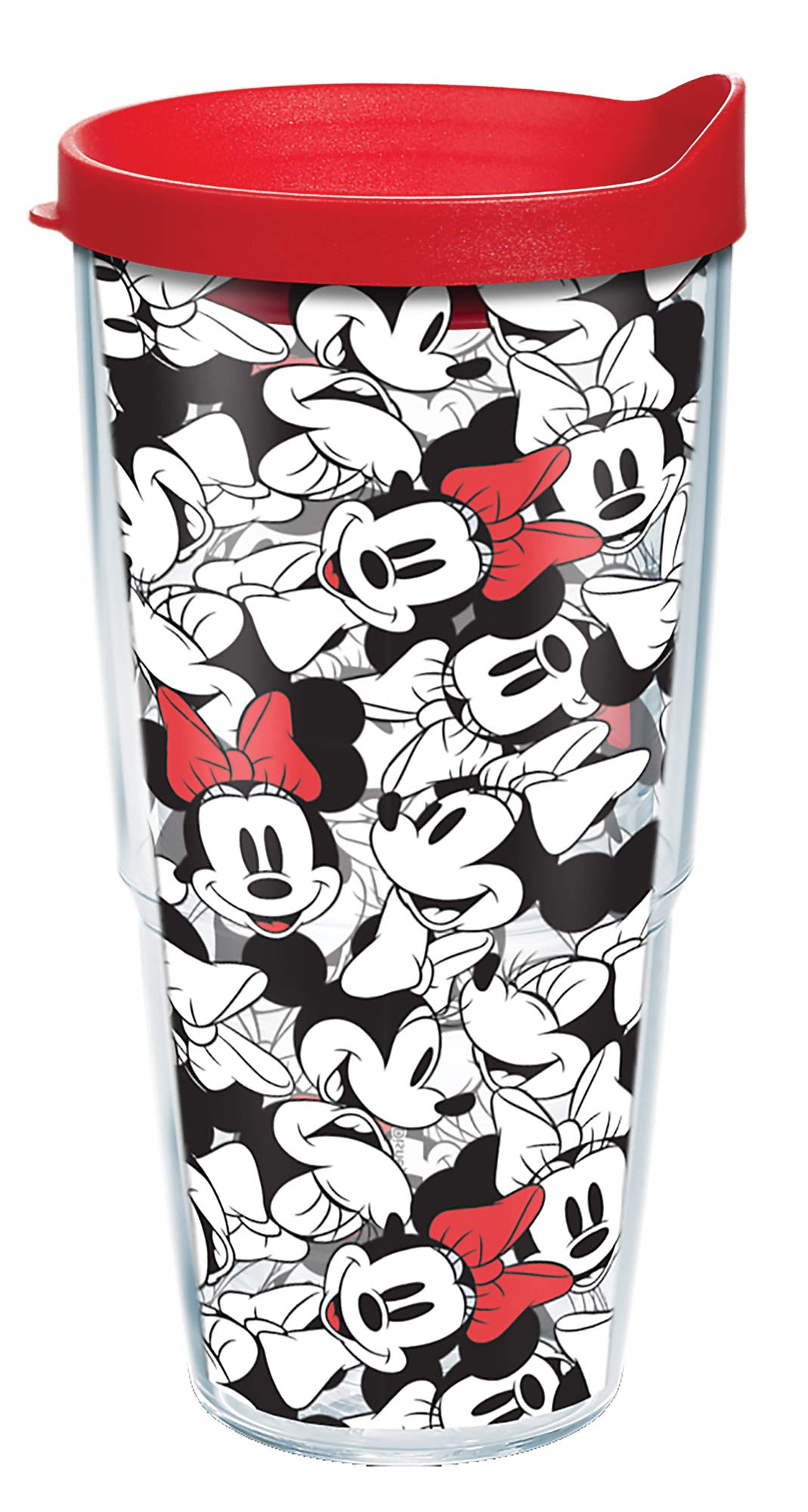 Tervis Disney  Minnie Expressions Made in USA Double Walled Insulated Tumbler Travel Cup Keeps Drinks Cold & Hot, 24oz, Classic