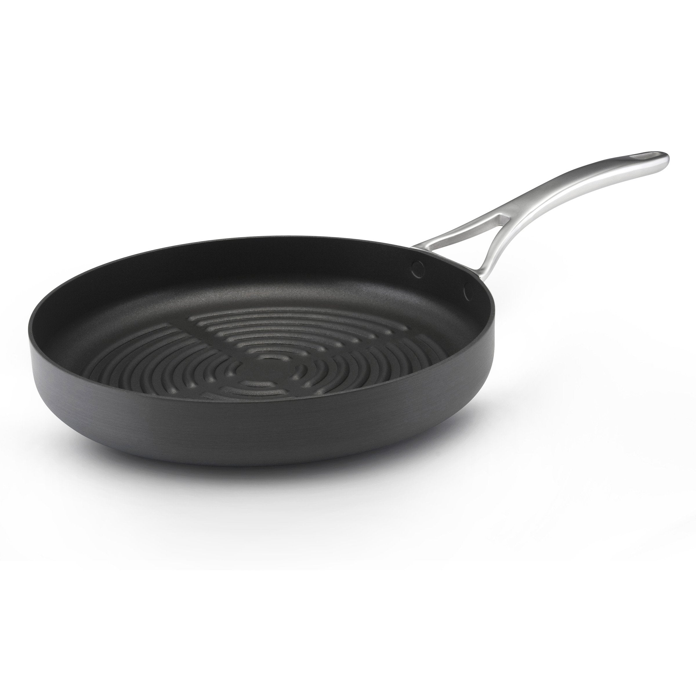 Anolon Nouvelle Copper Hard Anodized Nonstick Round Griddle Pan/Grill, 12-Inch, Gray